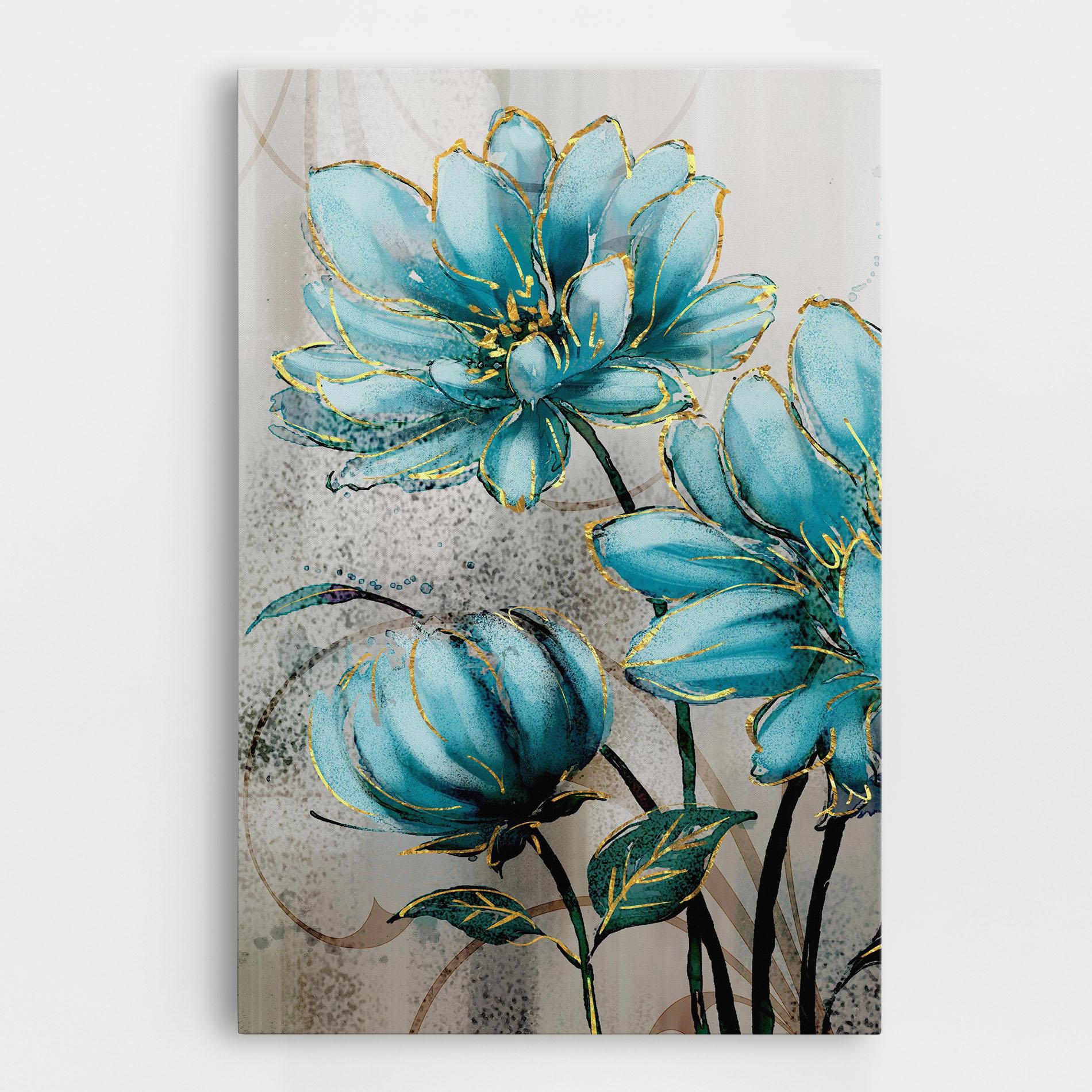 Tablou Canvas Bujori Albastri mockup 0