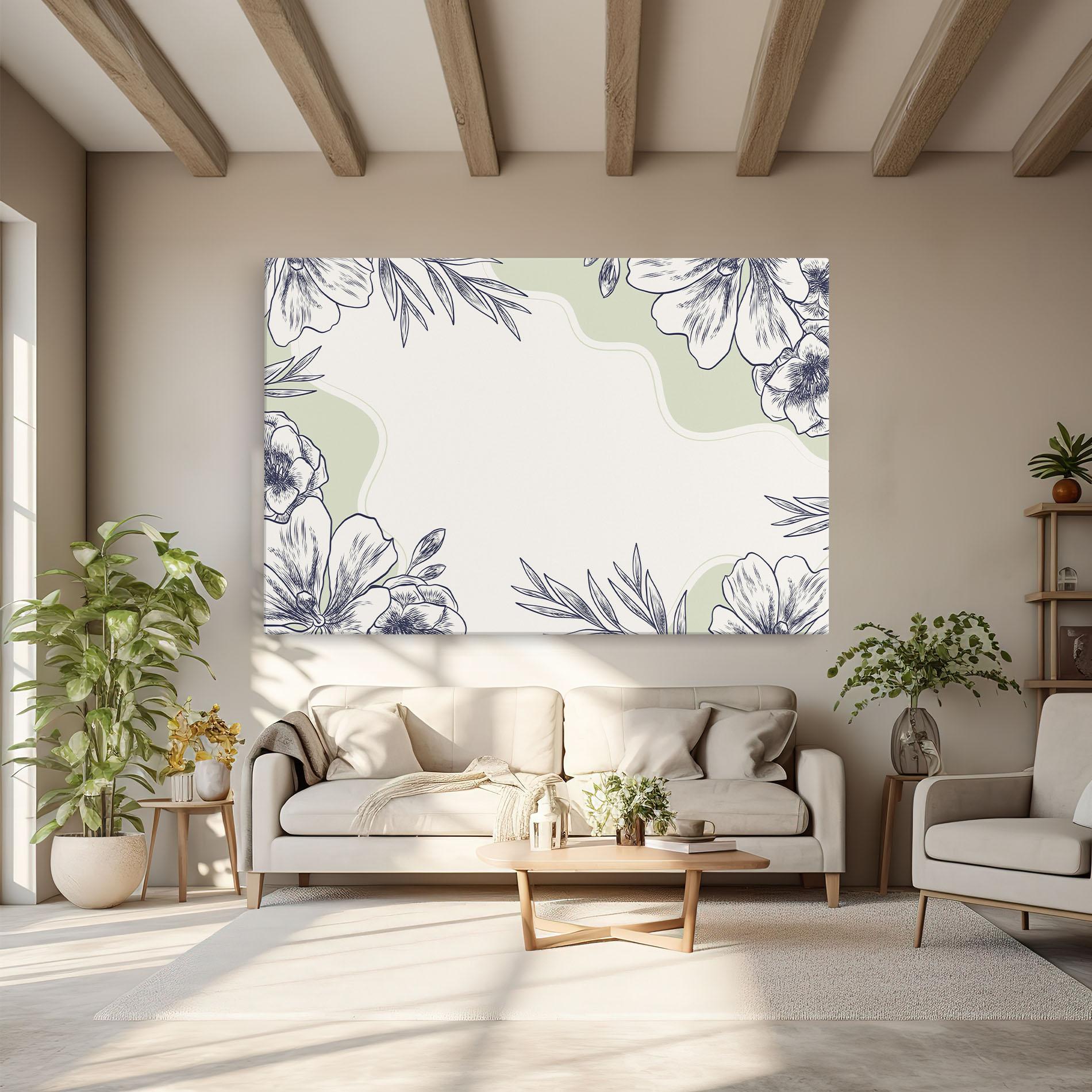 Tablou Canvas Blue Line Green mockup 6