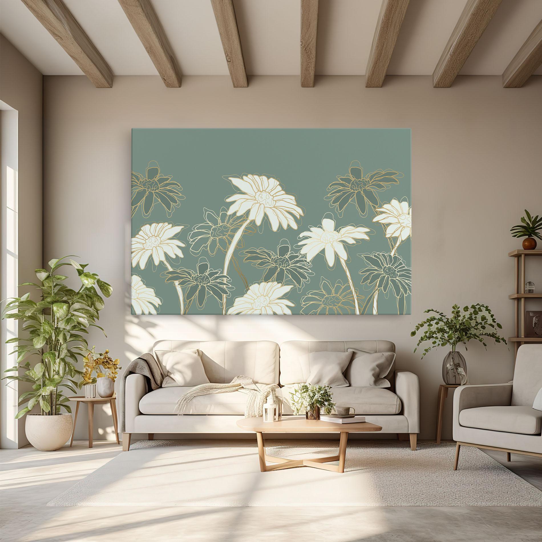 Tablou Canvas Gold Green Line mockup 6