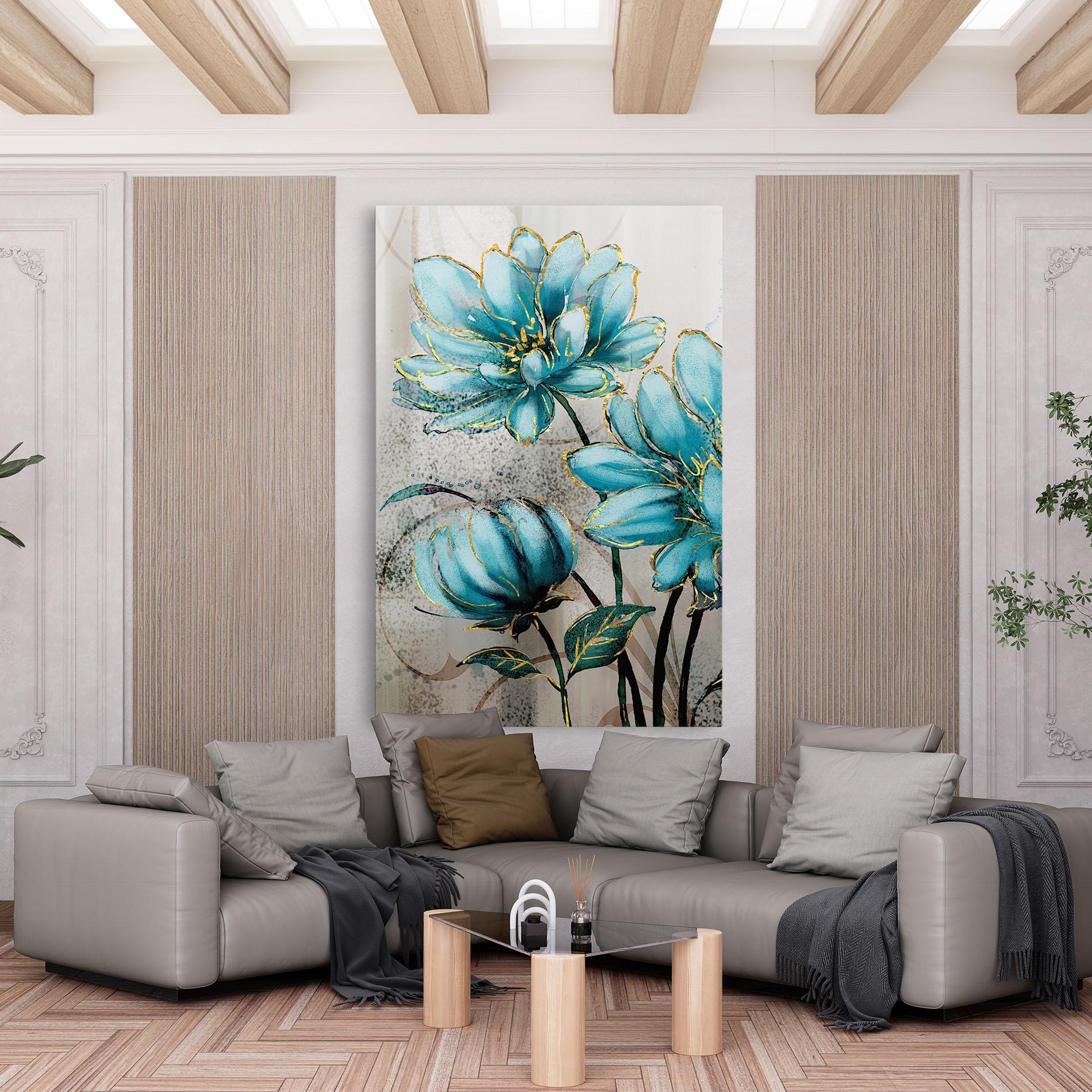 Tablou Canvas Bujori Albastri mockup 6