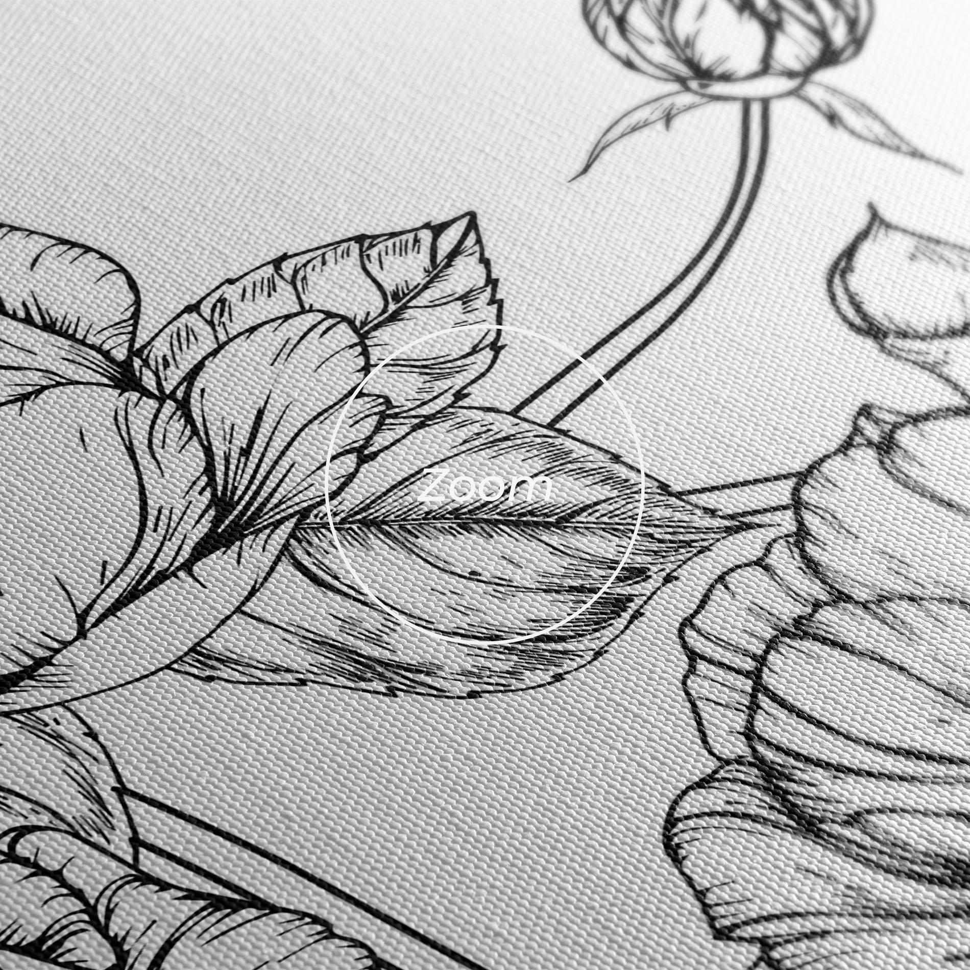 Tablou Canvas Big Roses Line mockup 3