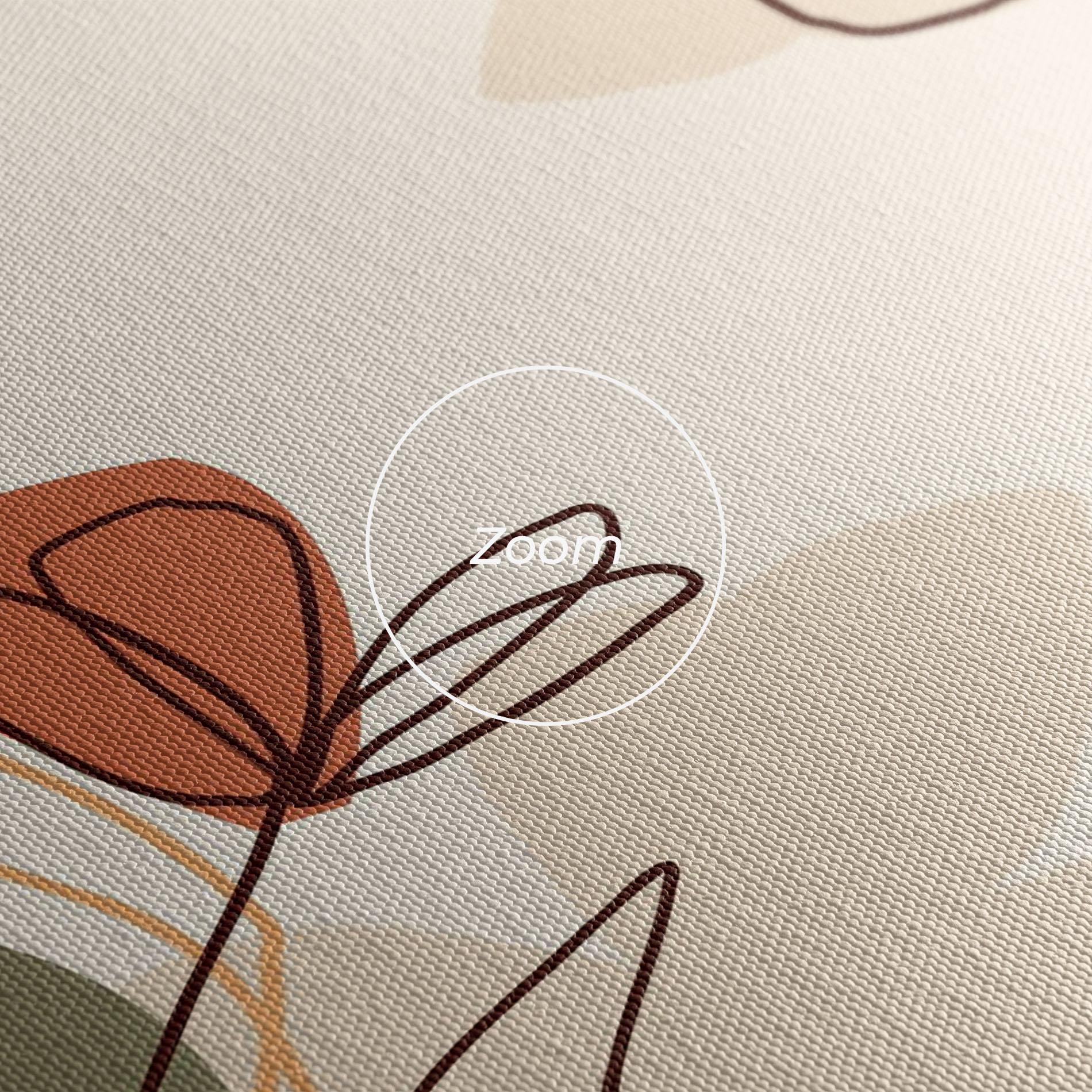 Tablou Canvas Brown Line Plants mockup 3