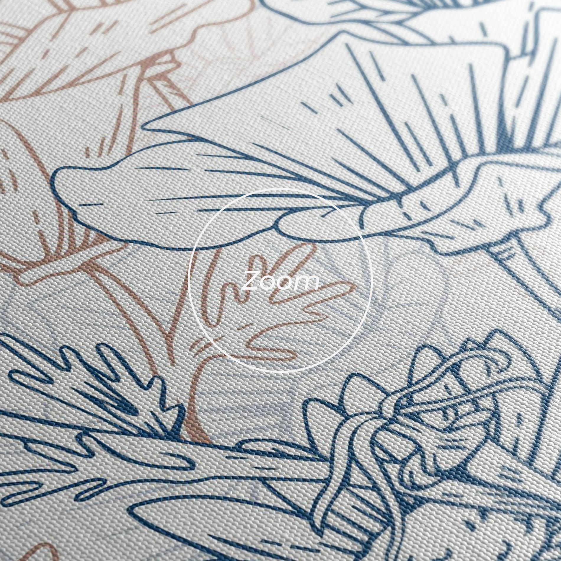 Tablou Canvas Cream Blue Line mockup 3