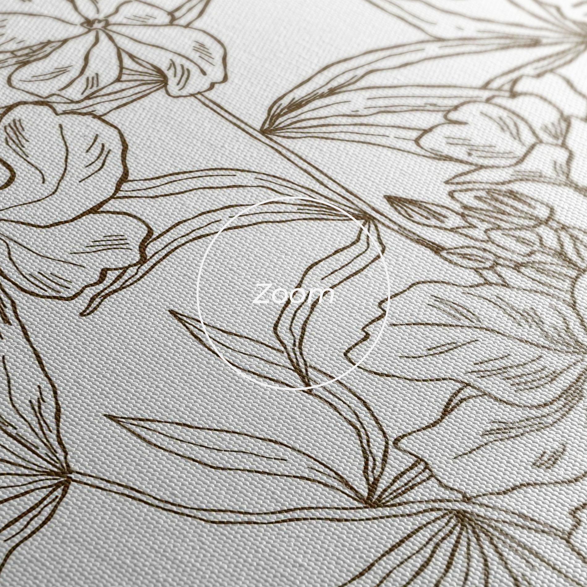 Tablou Canvas Flower Brown Line mockup 3