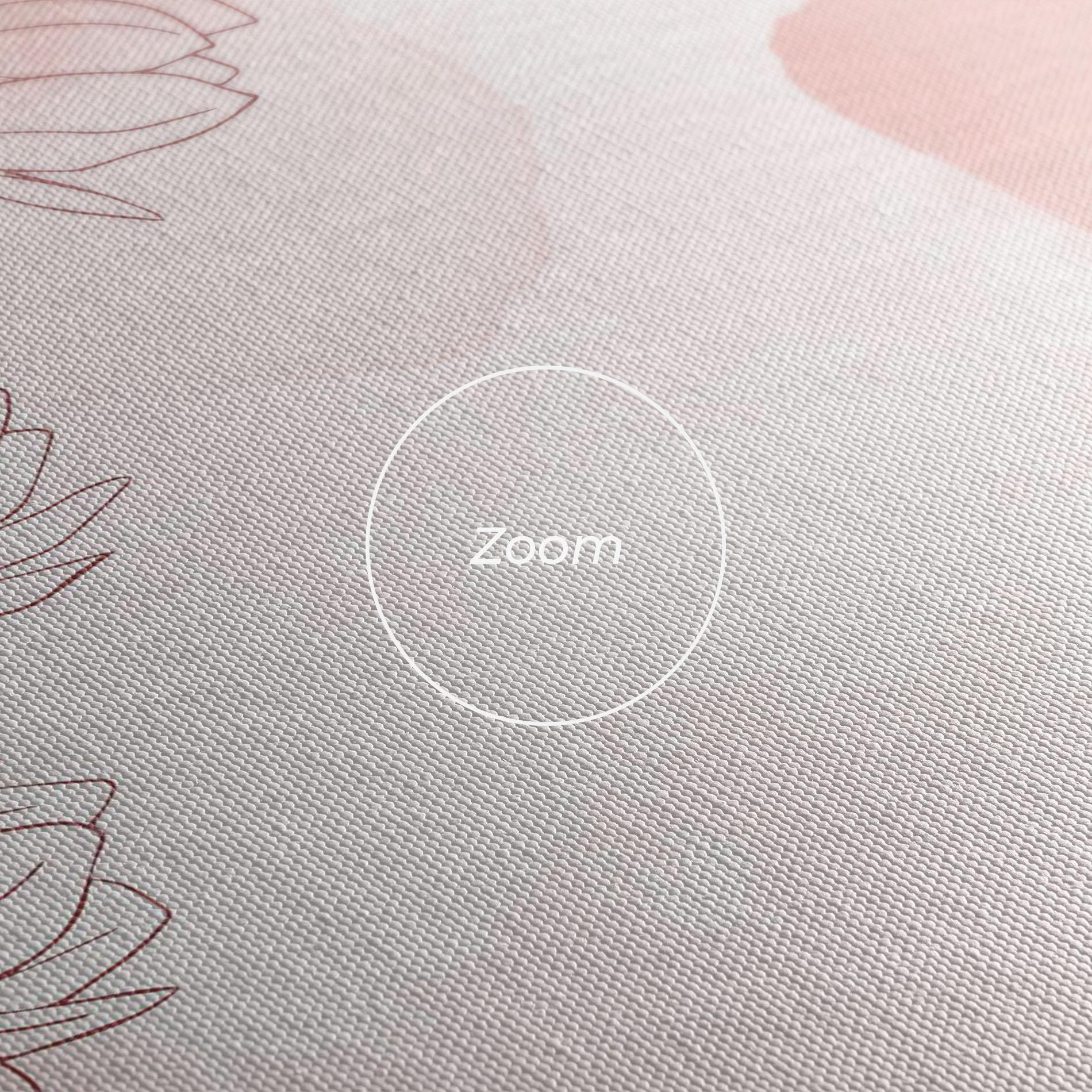 Tablou Canvas Pink Flower Line mockup 3