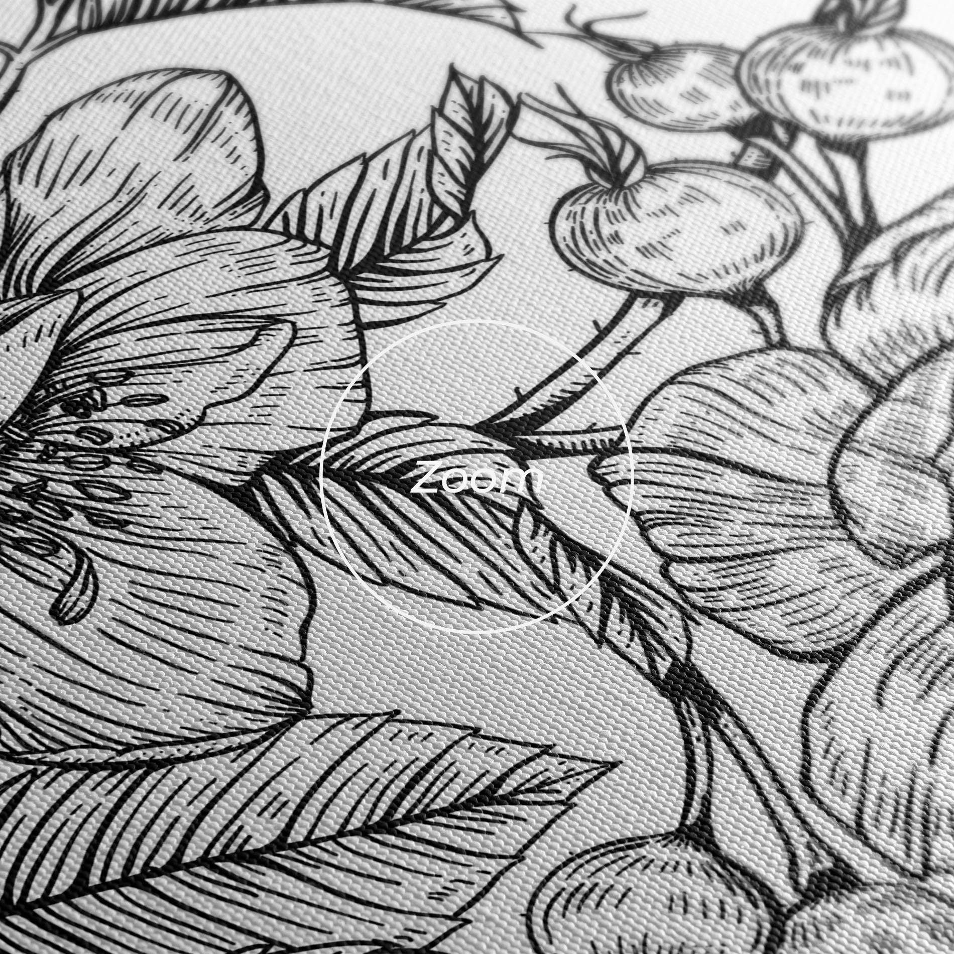 Tablou Canvas Rose Black Line mockup 3