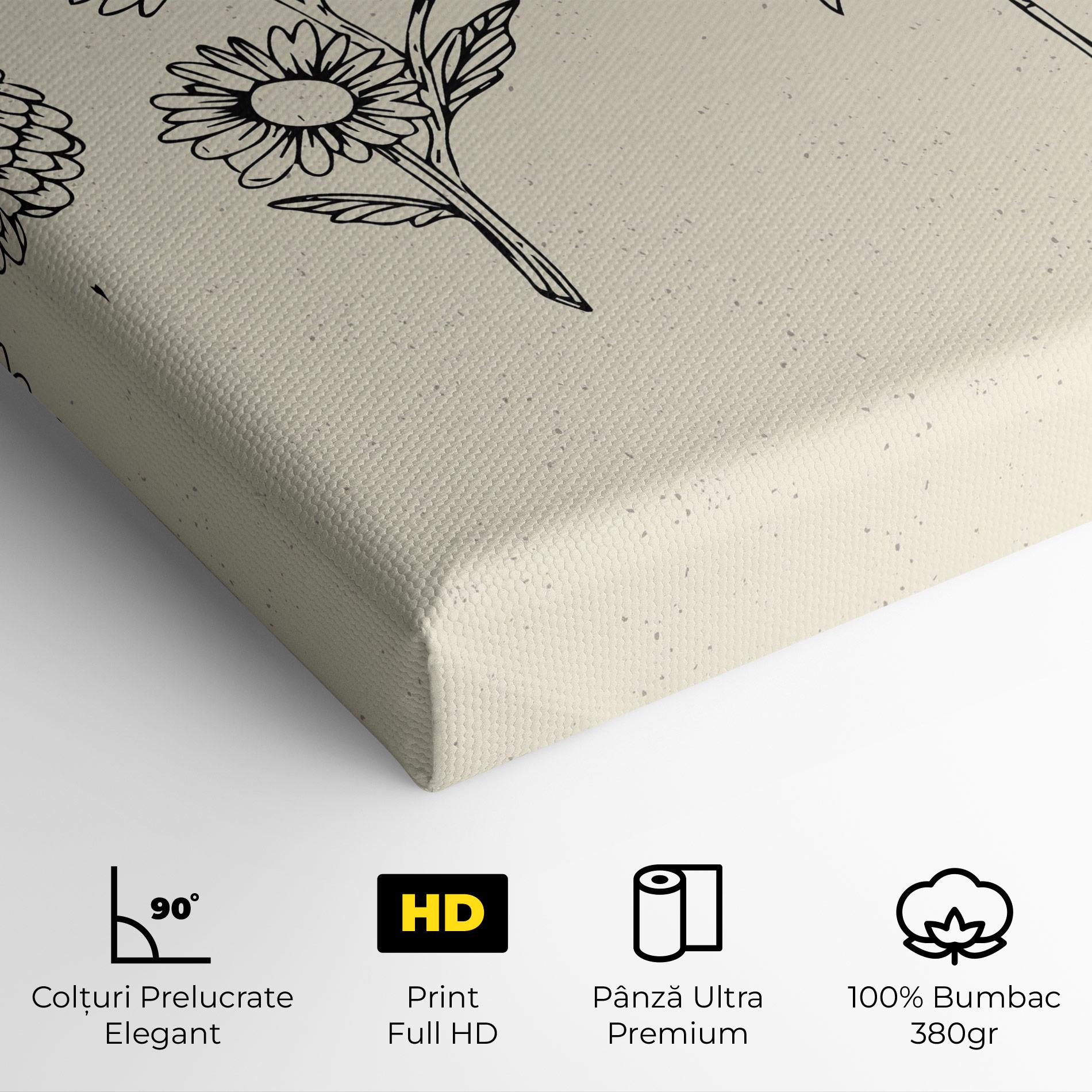 Tablou Canvas Black Line Cream mockup 4