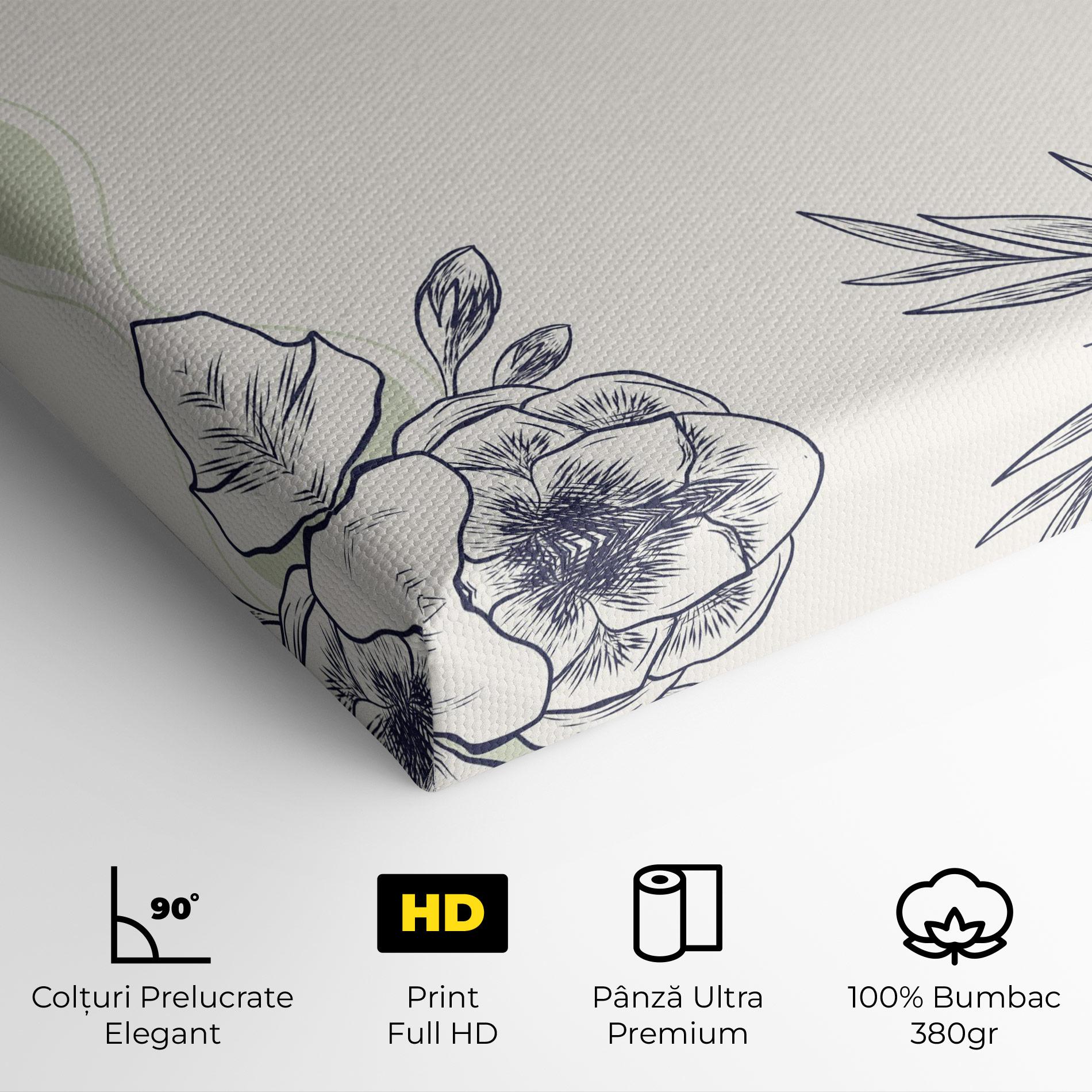 Tablou Canvas Blue Line Green mockup 4