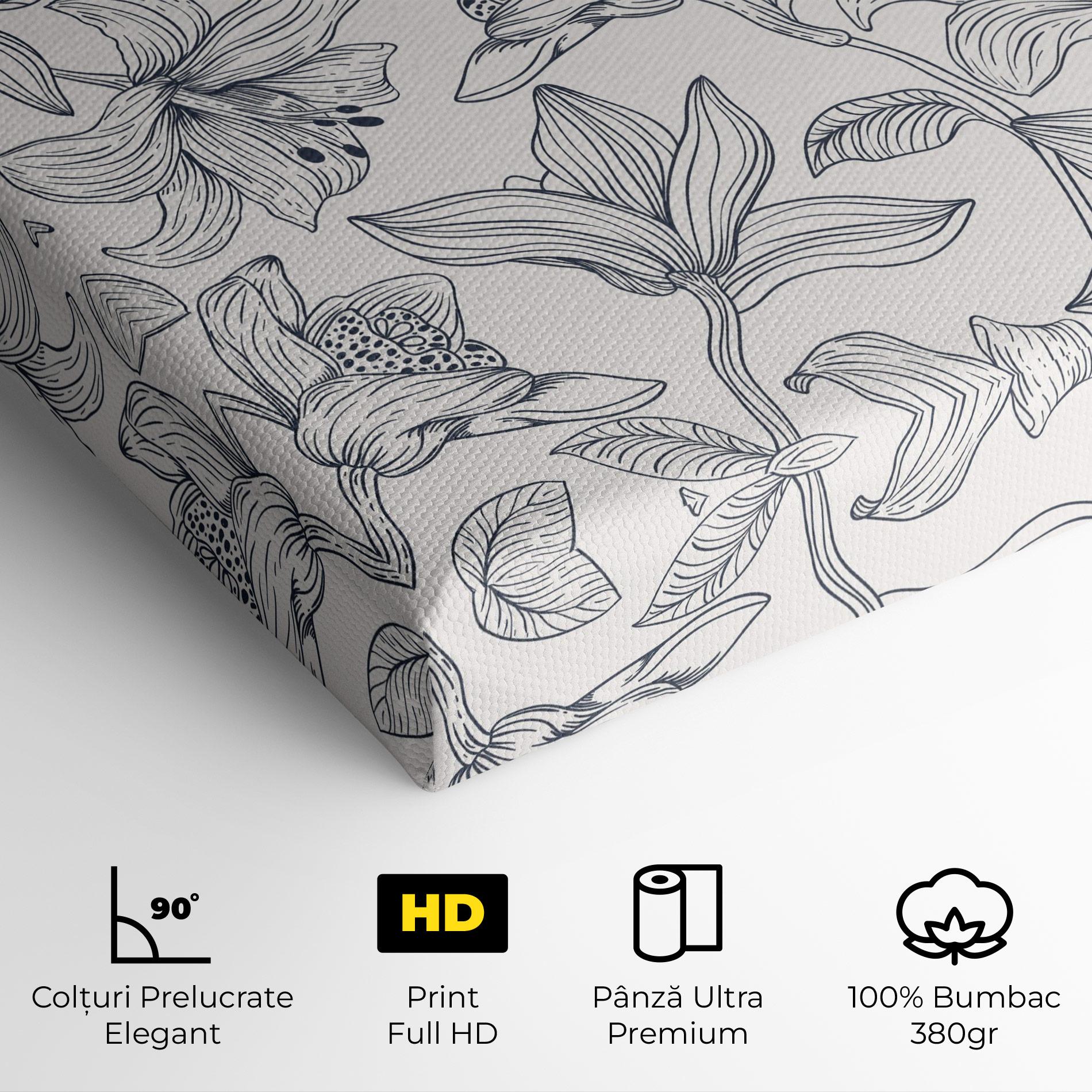 Tablou Canvas Blue Patern Flower mockup 4