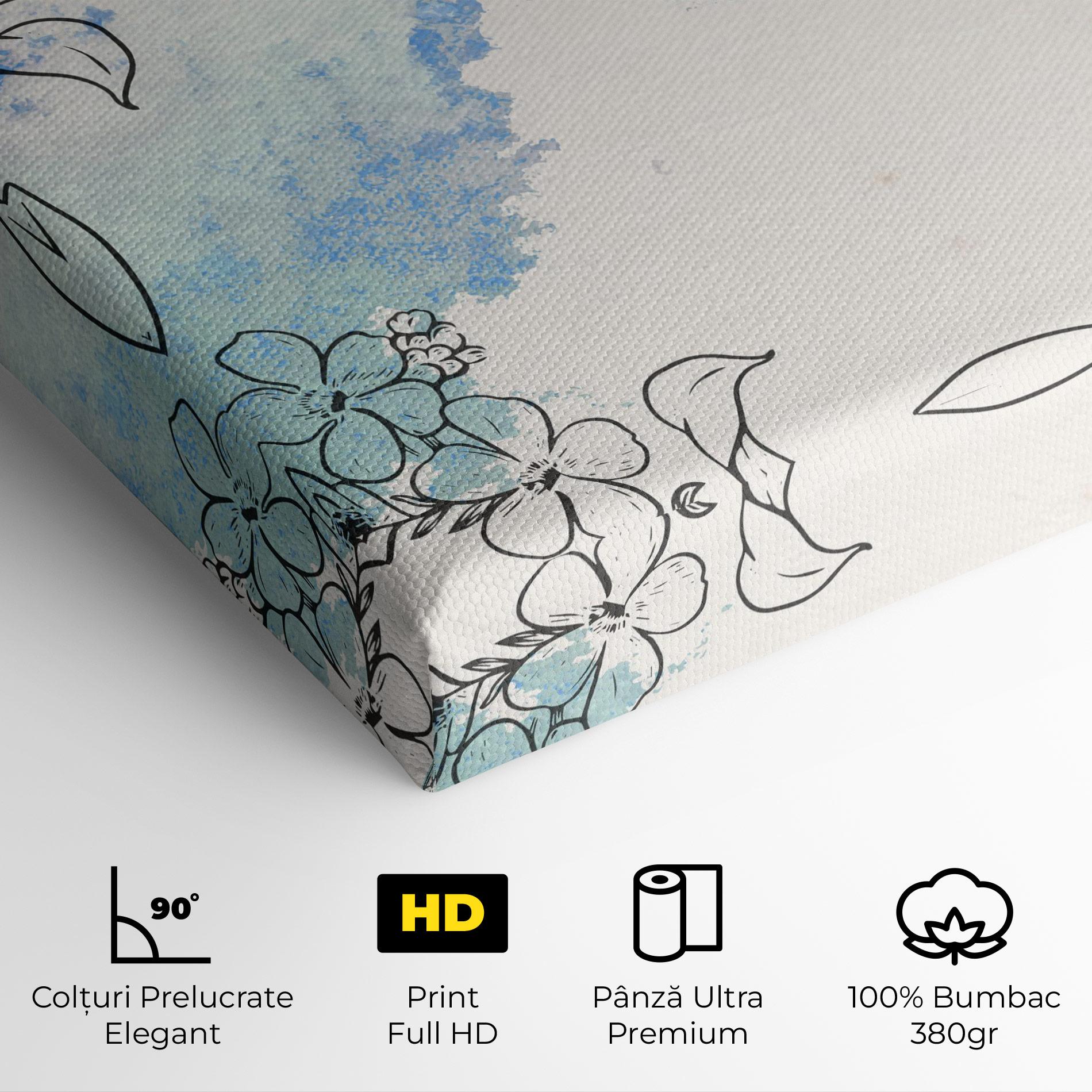 Tablou Canvas Blue Watercolor Flower mockup 4