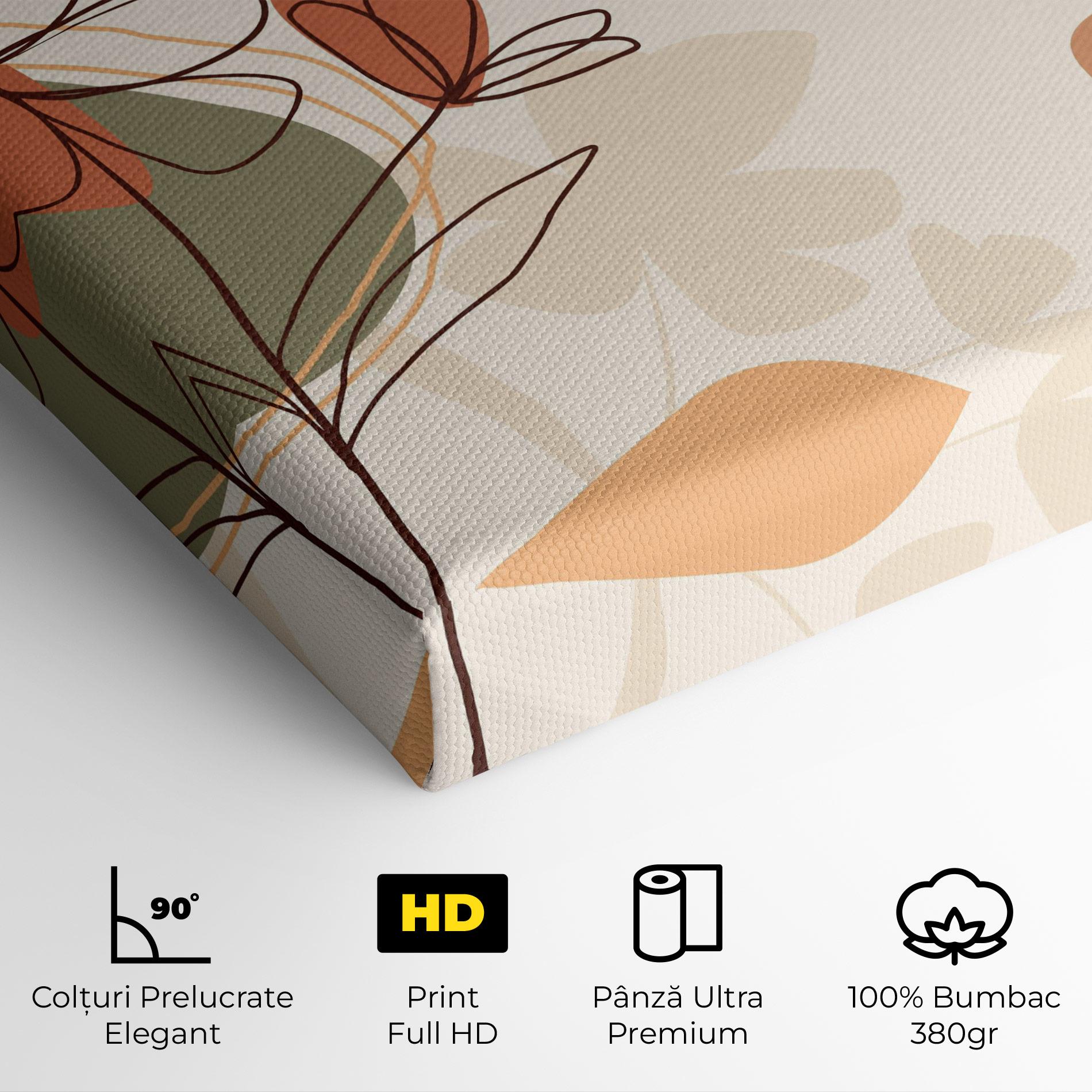 Tablou Canvas Brown Line Plants mockup 4