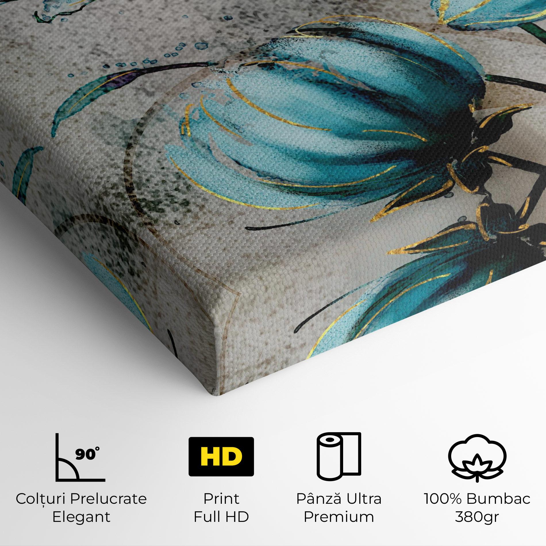 Tablou Canvas Bujori Albastri mockup 4