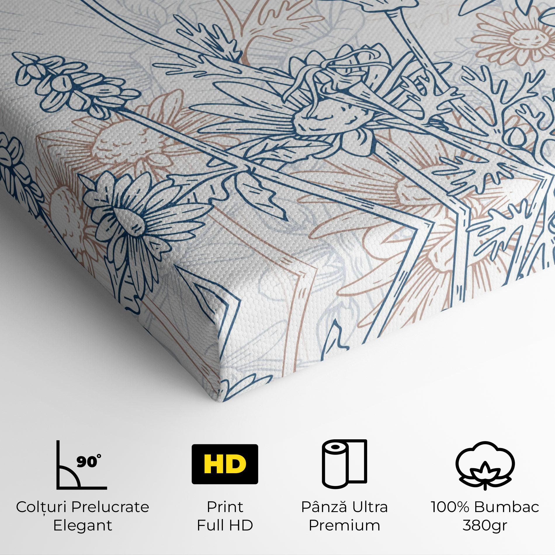 Tablou Canvas Cream Blue Line mockup 4