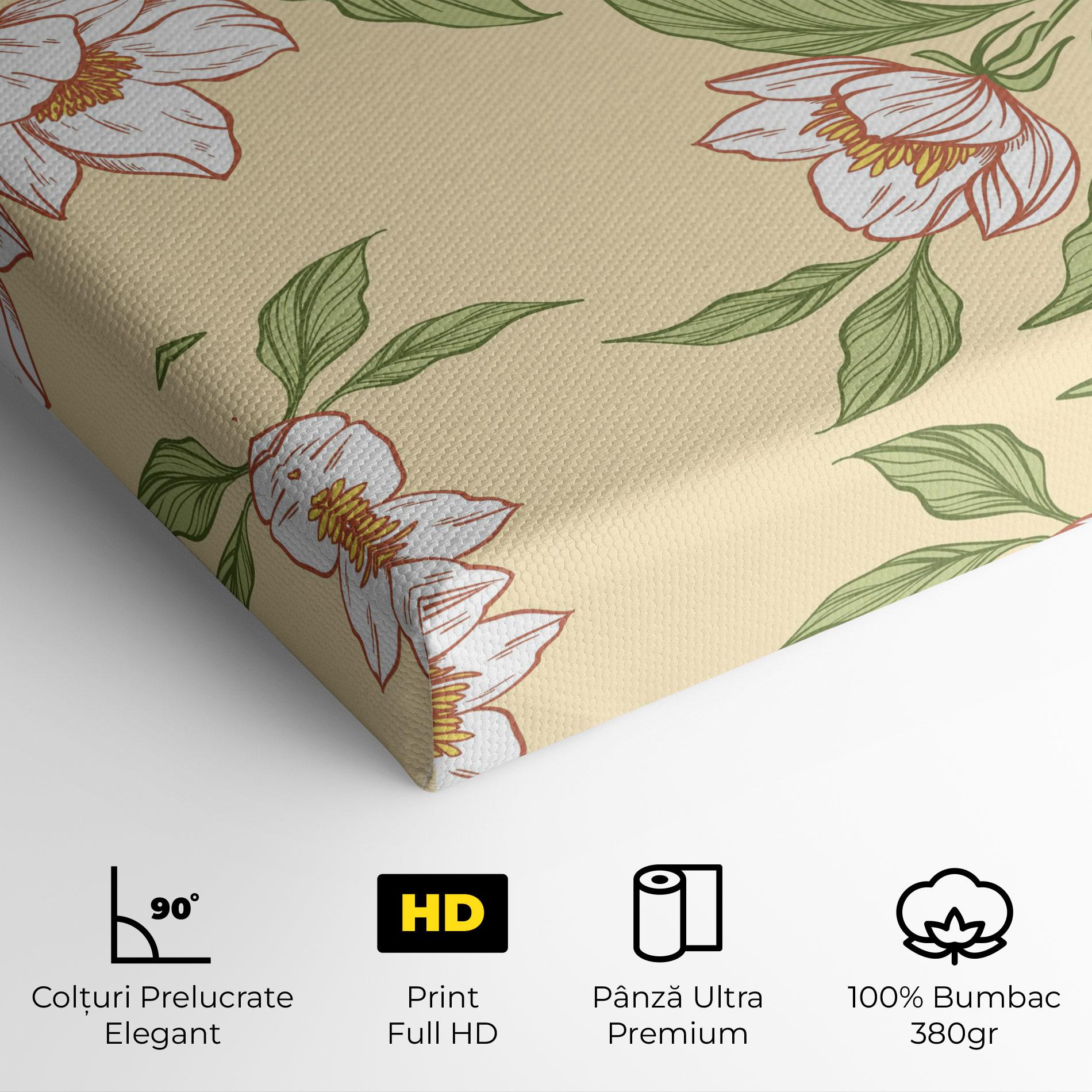 Tablou Canvas Cream Flower White mockup 4