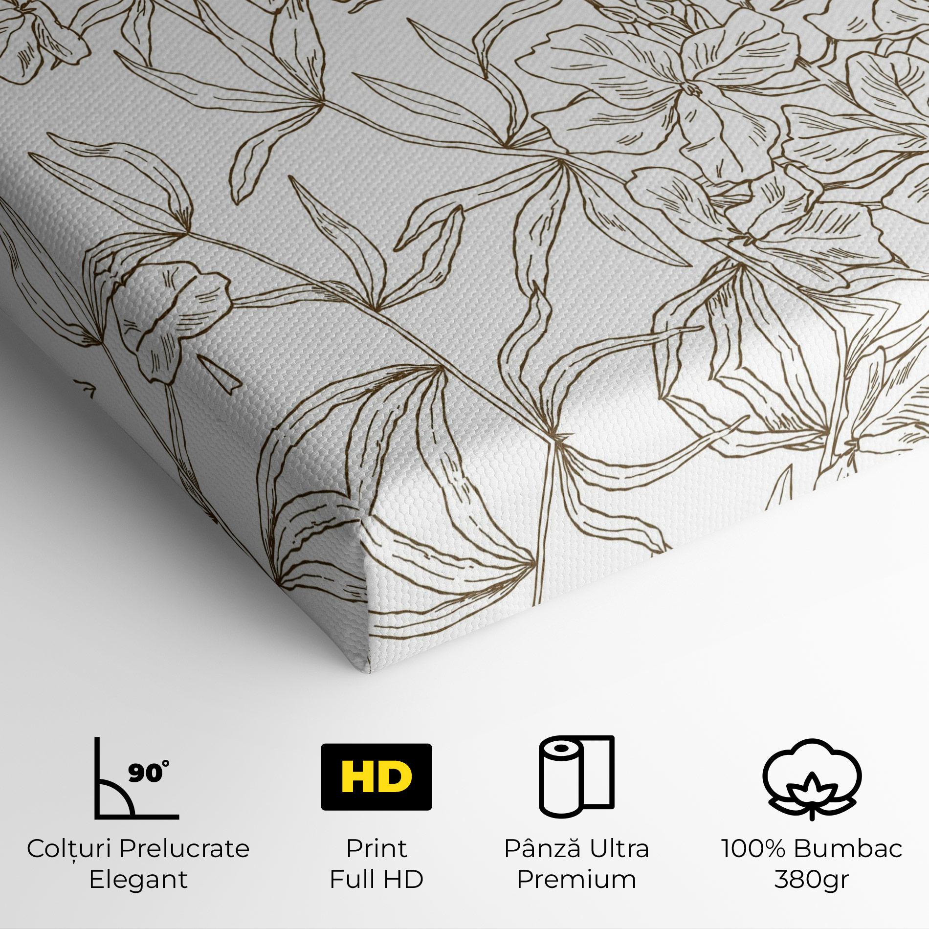 Tablou Canvas Flower Brown Line mockup 4
