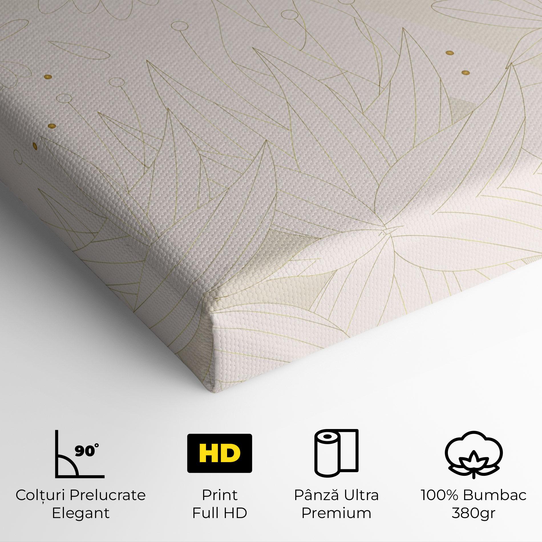 Tablou Canvas Flower Cream Line mockup 4