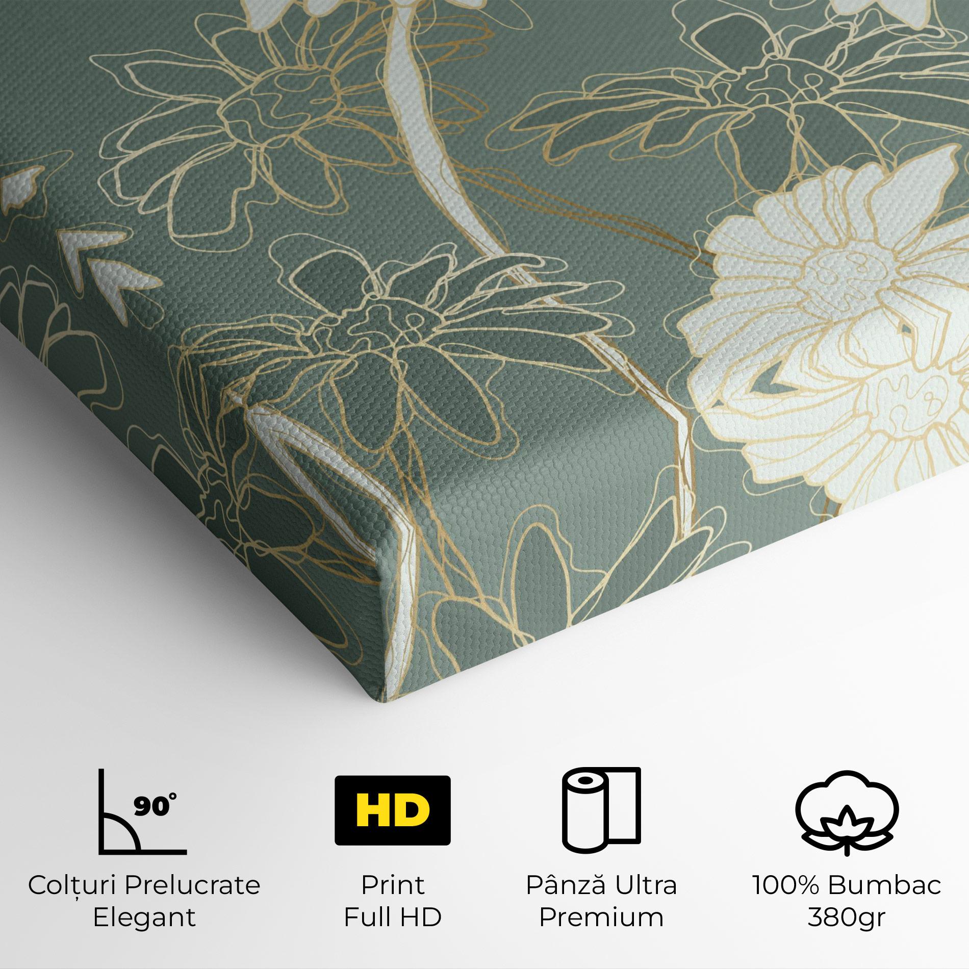 Tablou Canvas Gold Green Line mockup 4