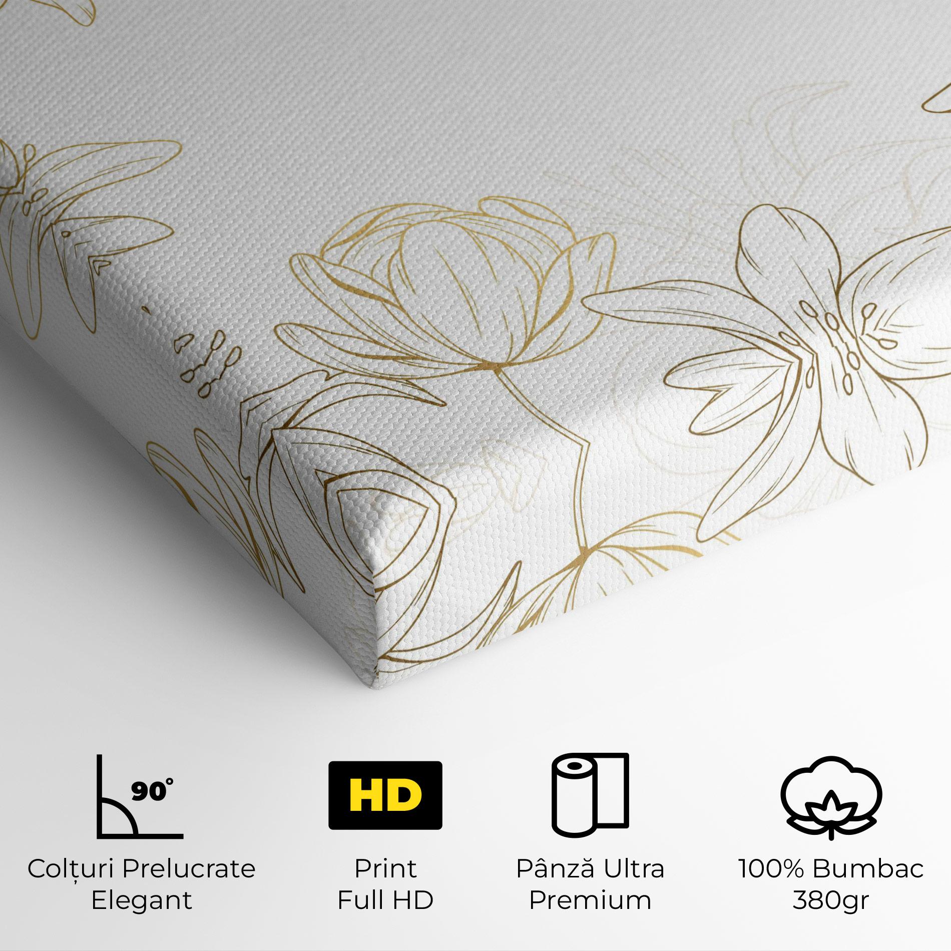 Tablou Canvas Gold Line Flower mockup 4