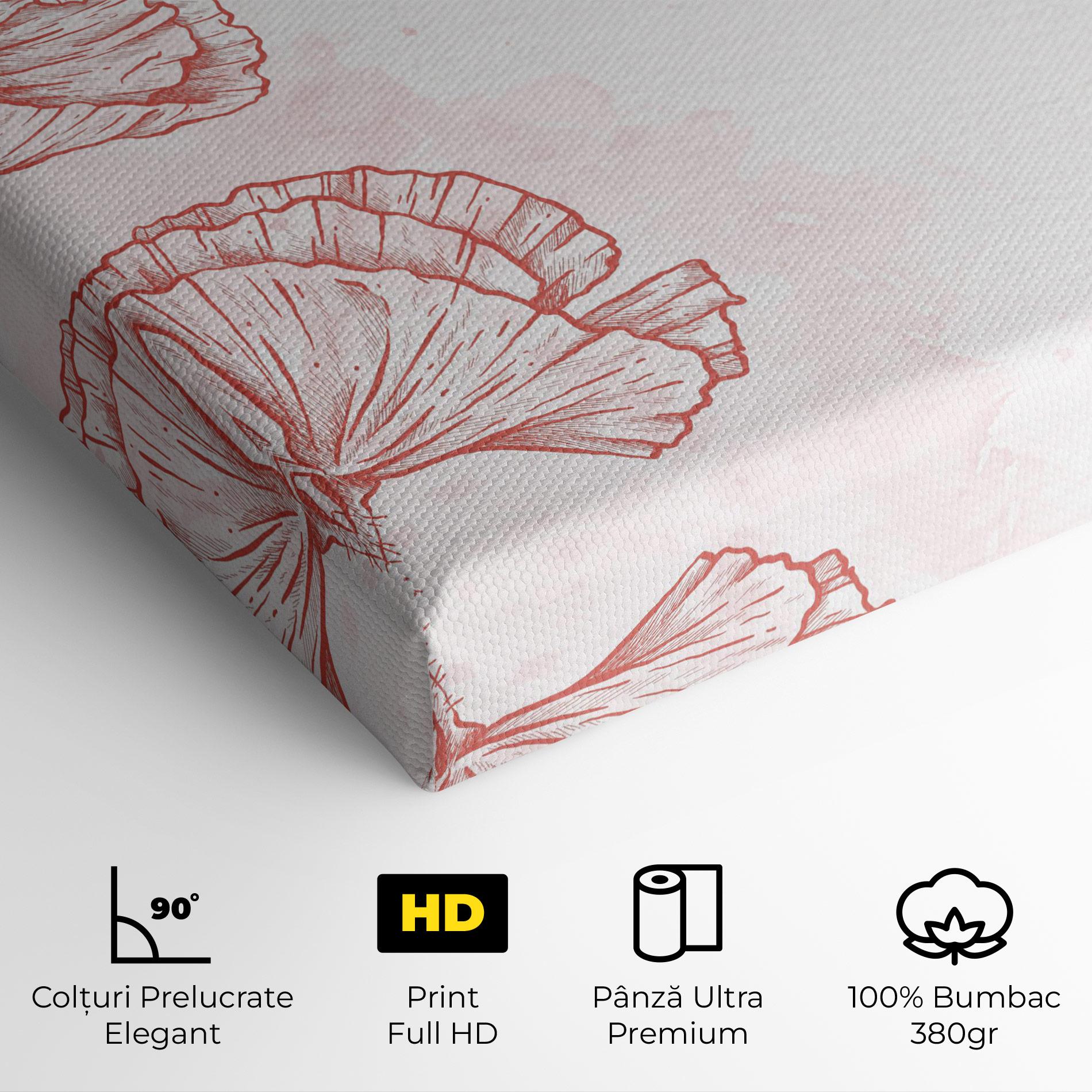 Tablou Canvas Red Poppy Line mockup 4