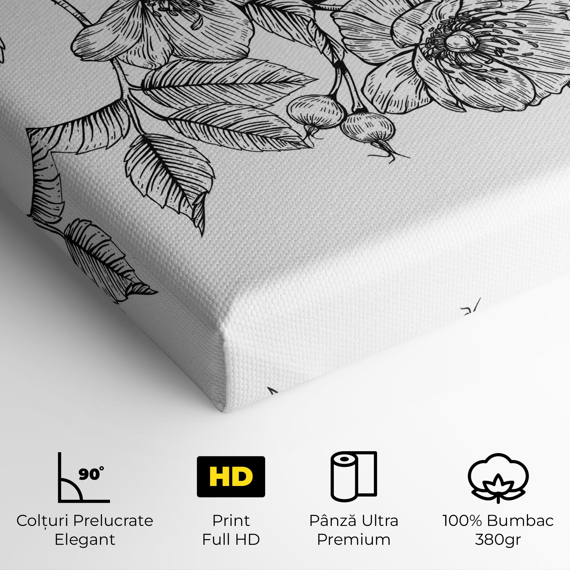 Tablou Canvas Rose Black Line mockup 4