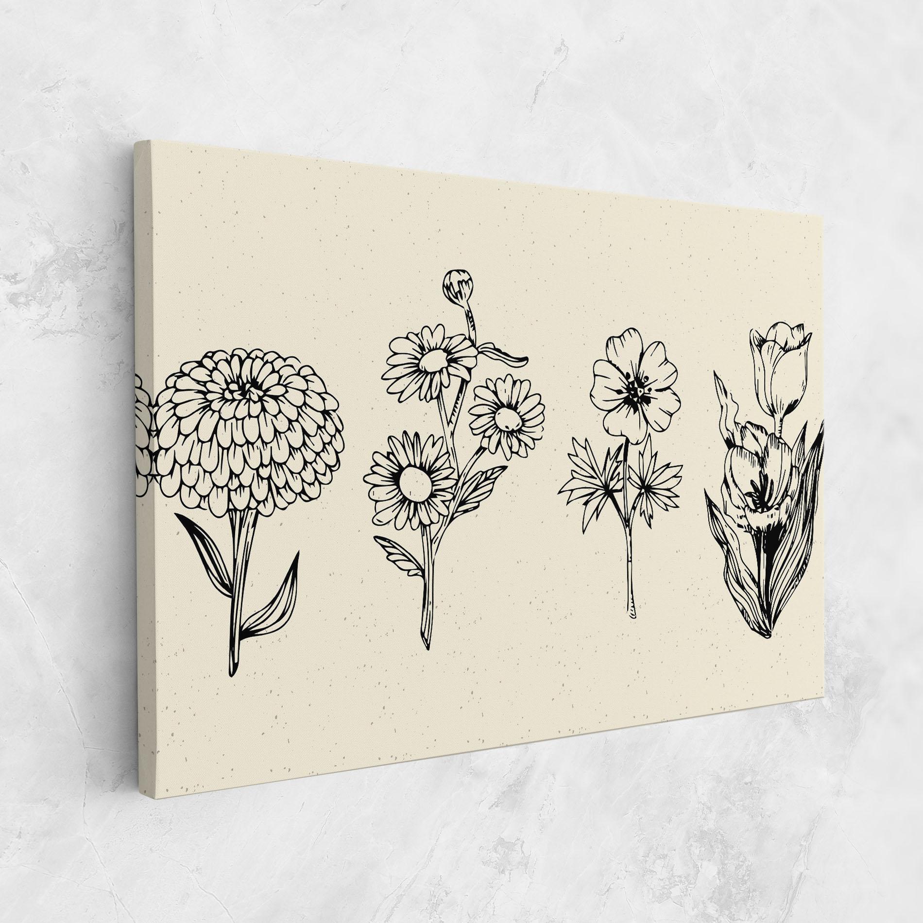 Tablou Canvas Black Line Cream mockup 1