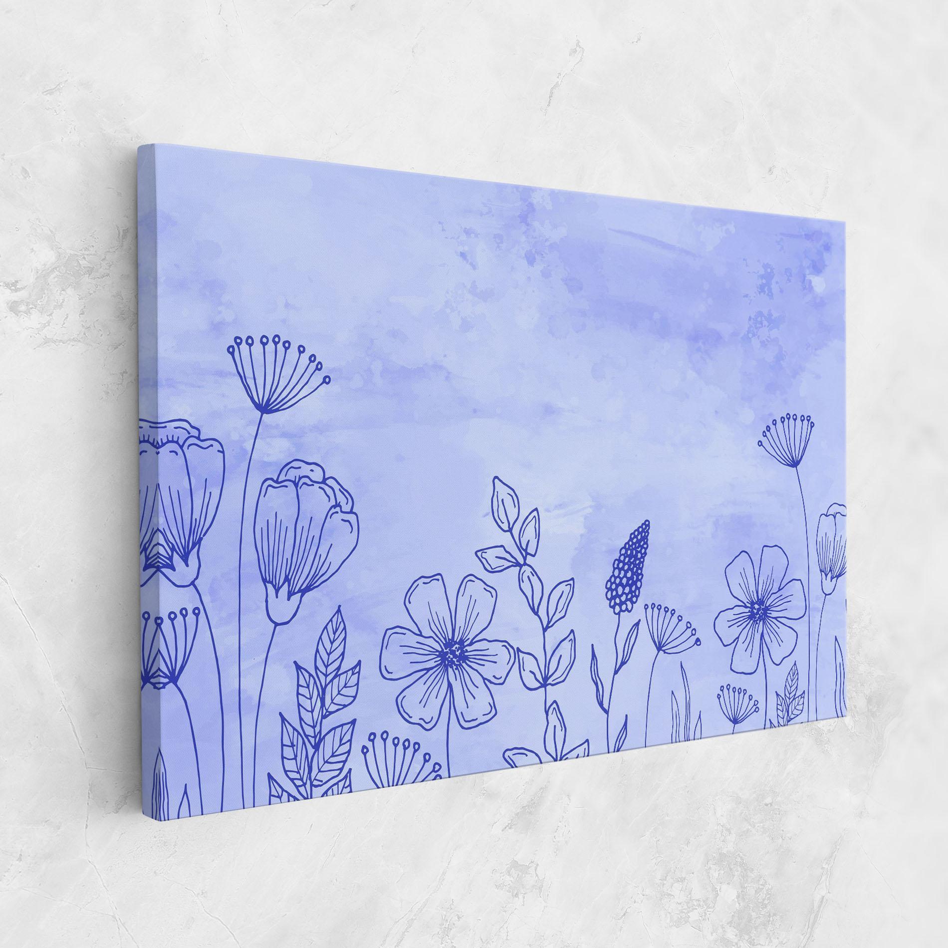 Tablou Canvas Blue Line Plant mockup 1