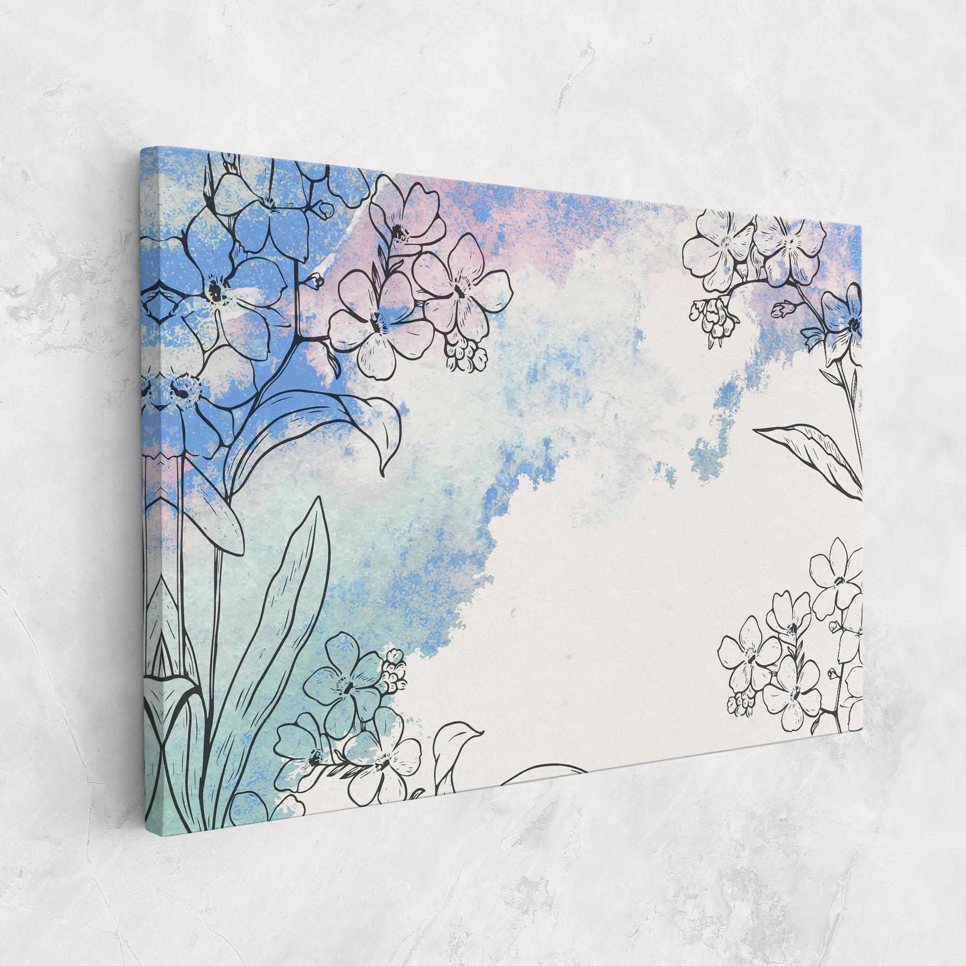 Tablou Canvas Blue Watercolor Flower mockup 1
