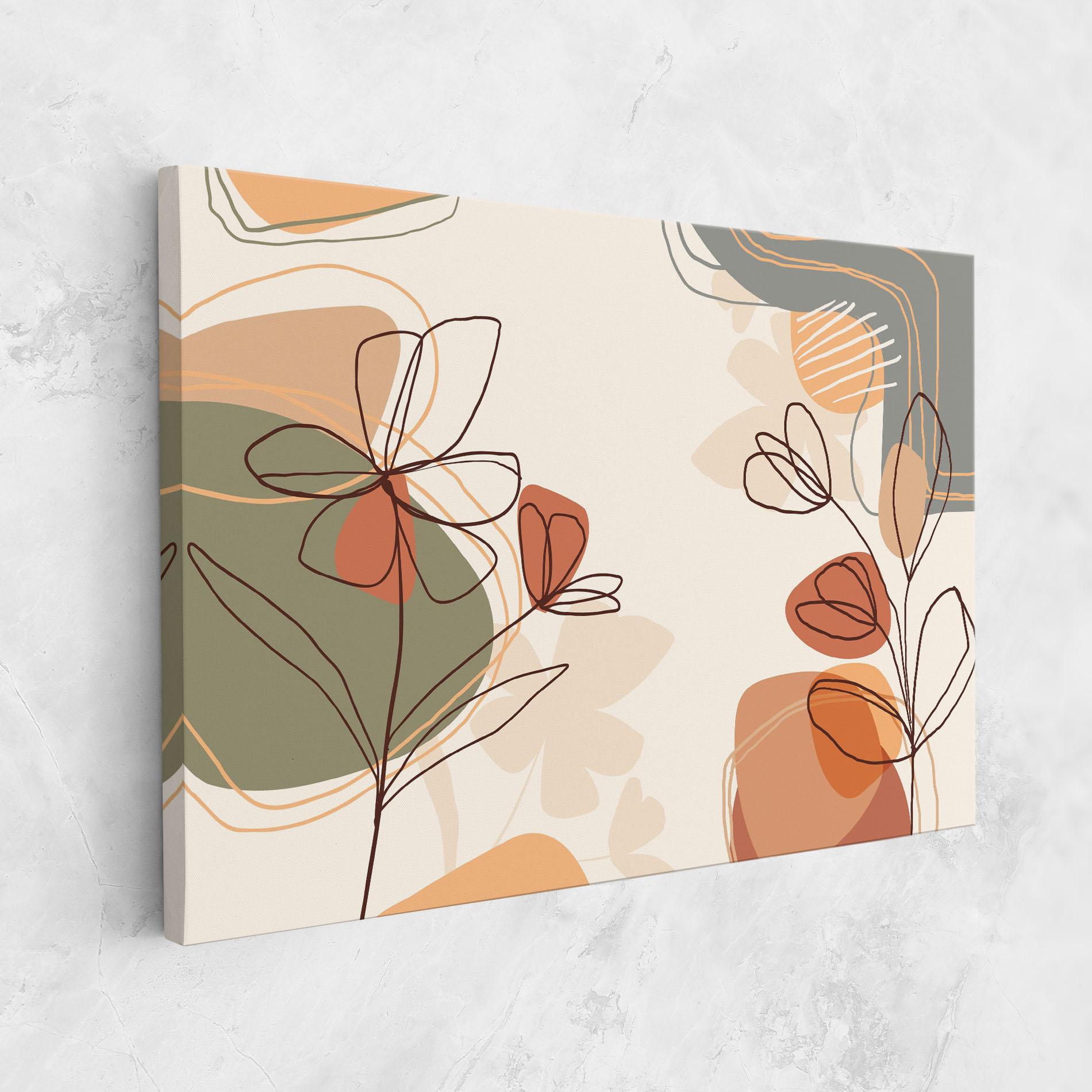 Tablou Canvas Brown Line Plants mockup 1