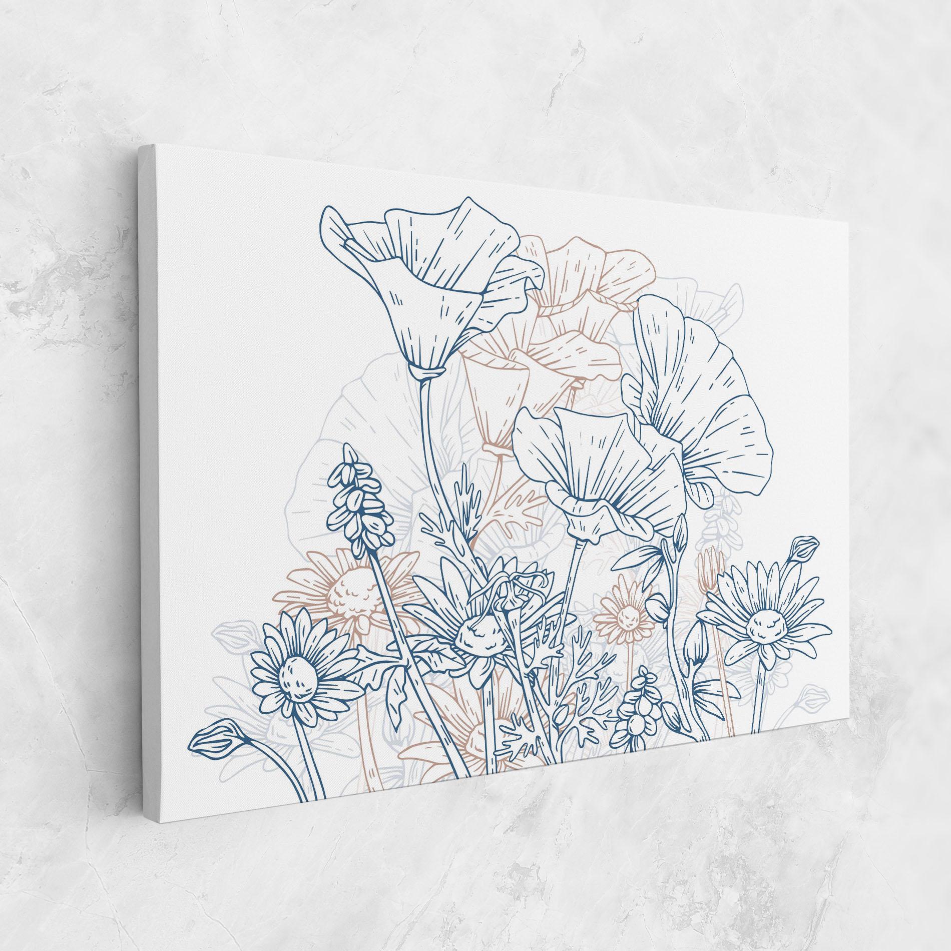 Tablou Canvas Cream Blue Line mockup 1