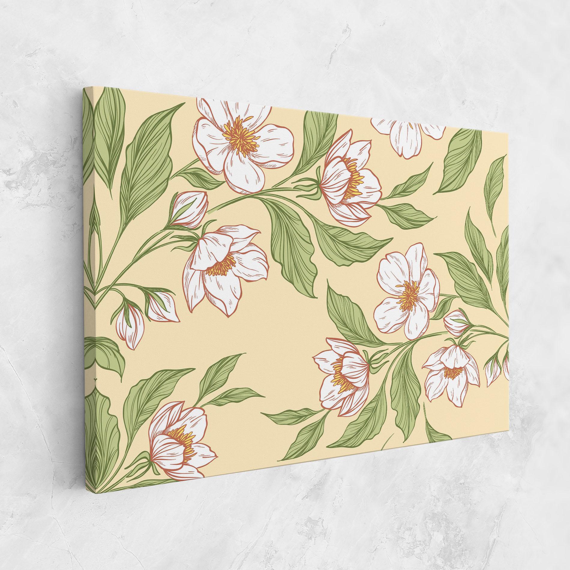 Tablou Canvas Cream Flower White mockup 1