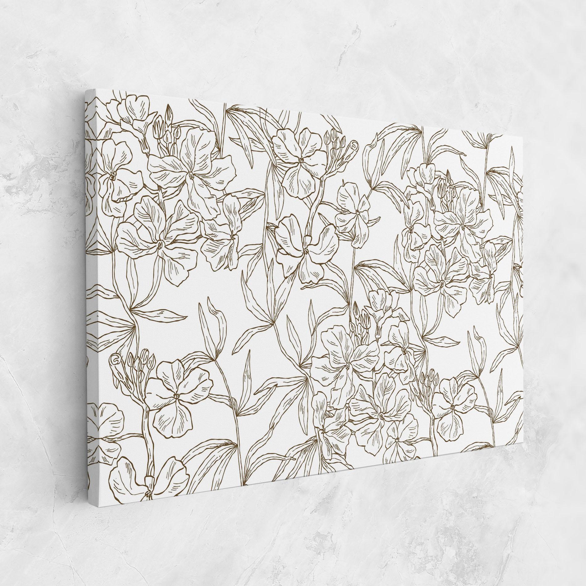 Tablou Canvas Flower Brown Line mockup 1
