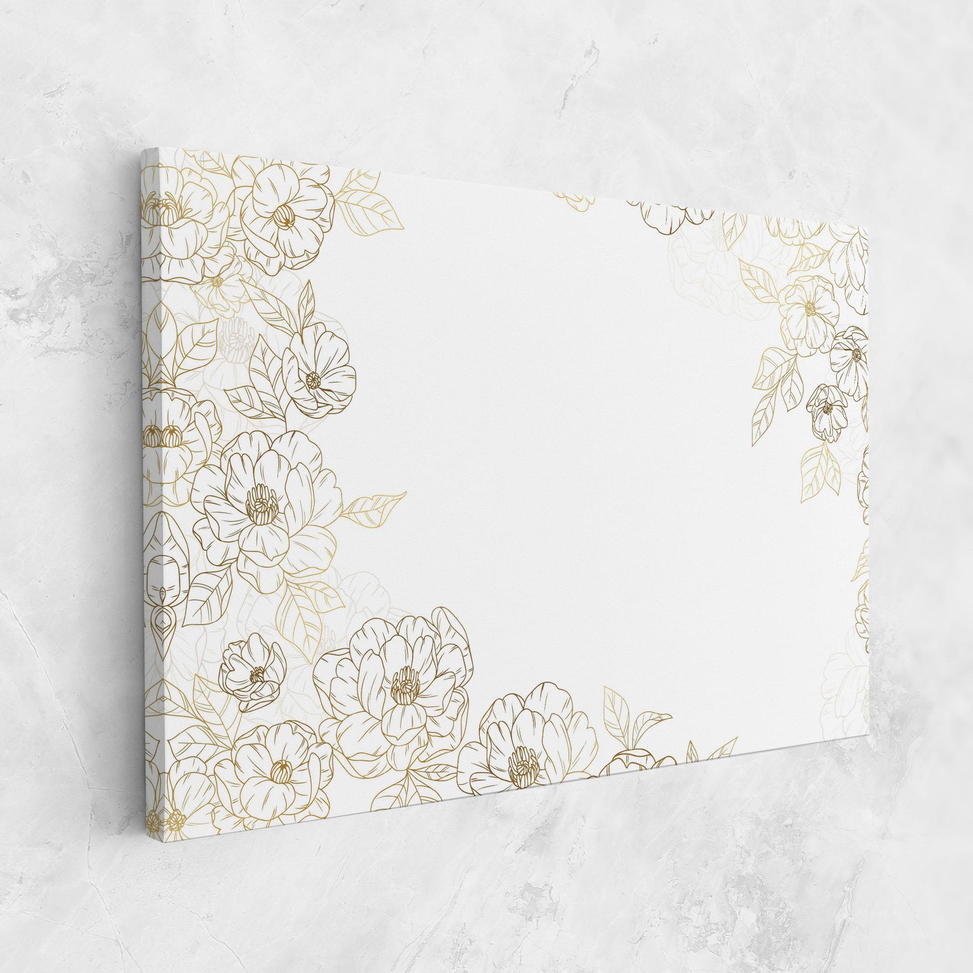 Tablou Canvas Flower Gold Line mockup 1