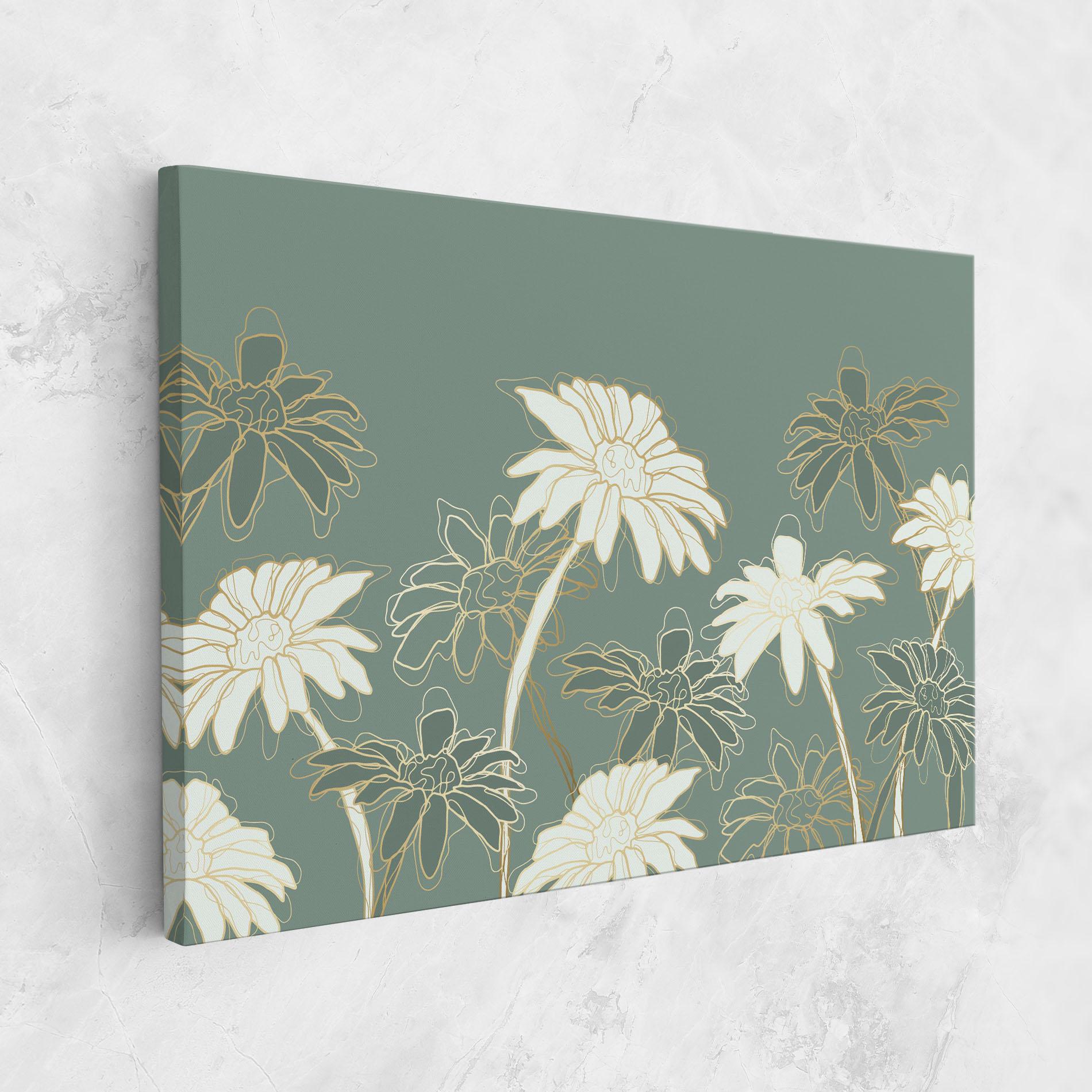 Tablou Canvas Gold Green Line mockup 1