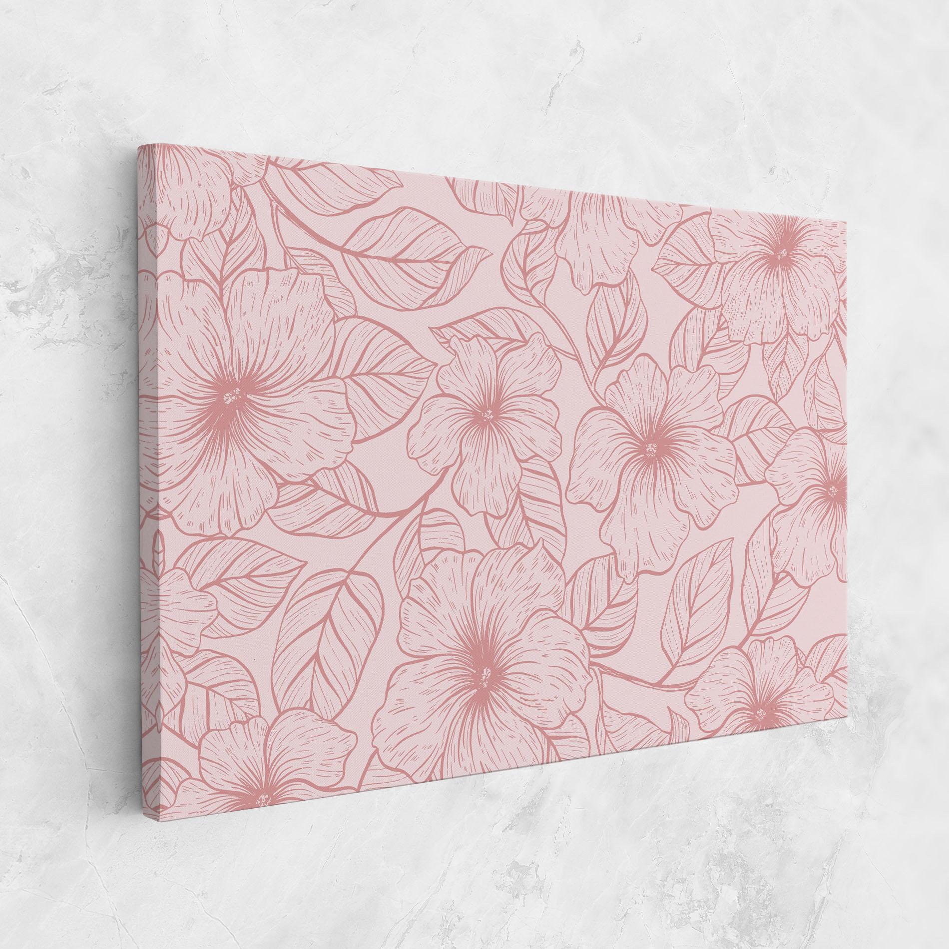 Tablou Canvas Pink Line Flower mockup 1