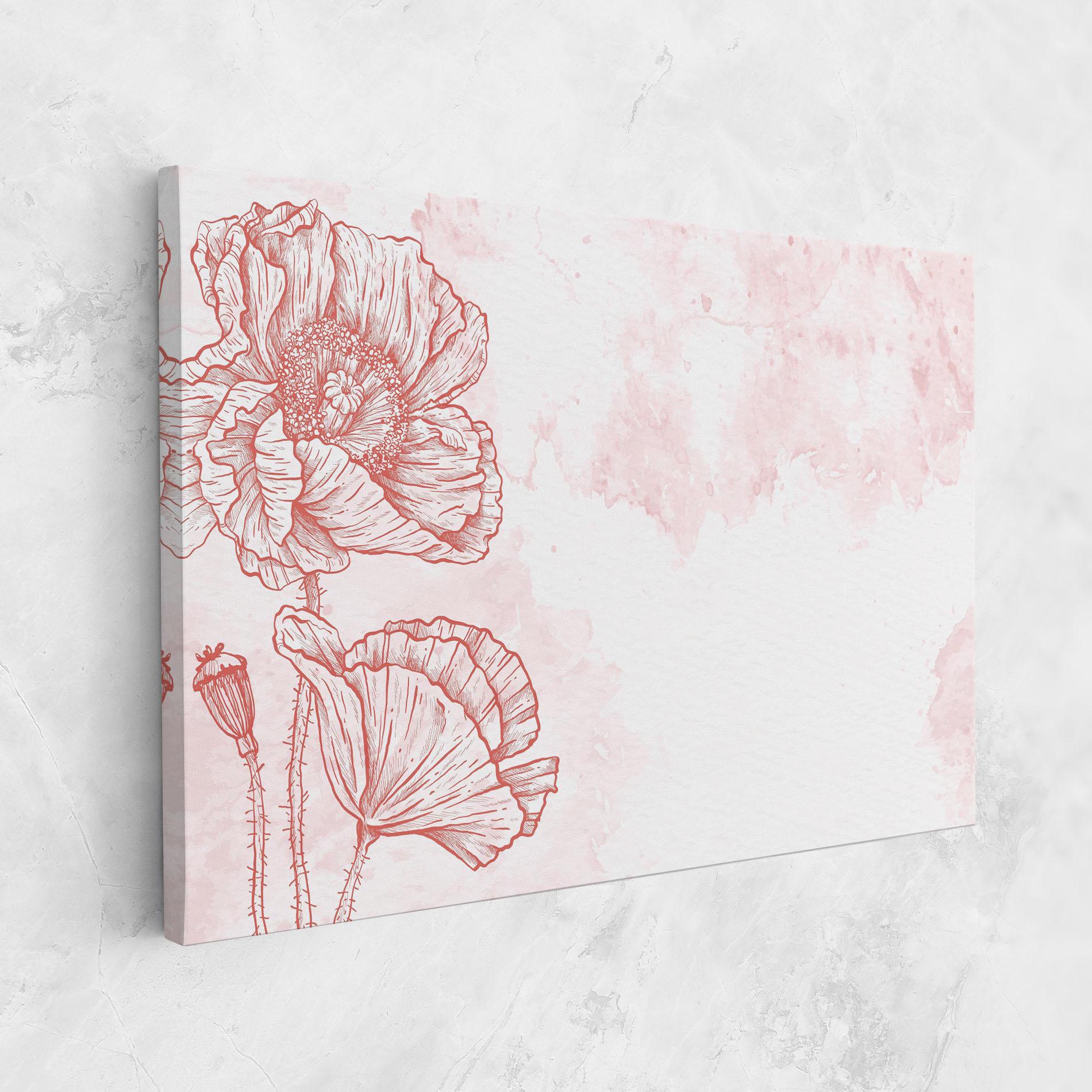 Tablou Canvas Red Poppy Line mockup 1