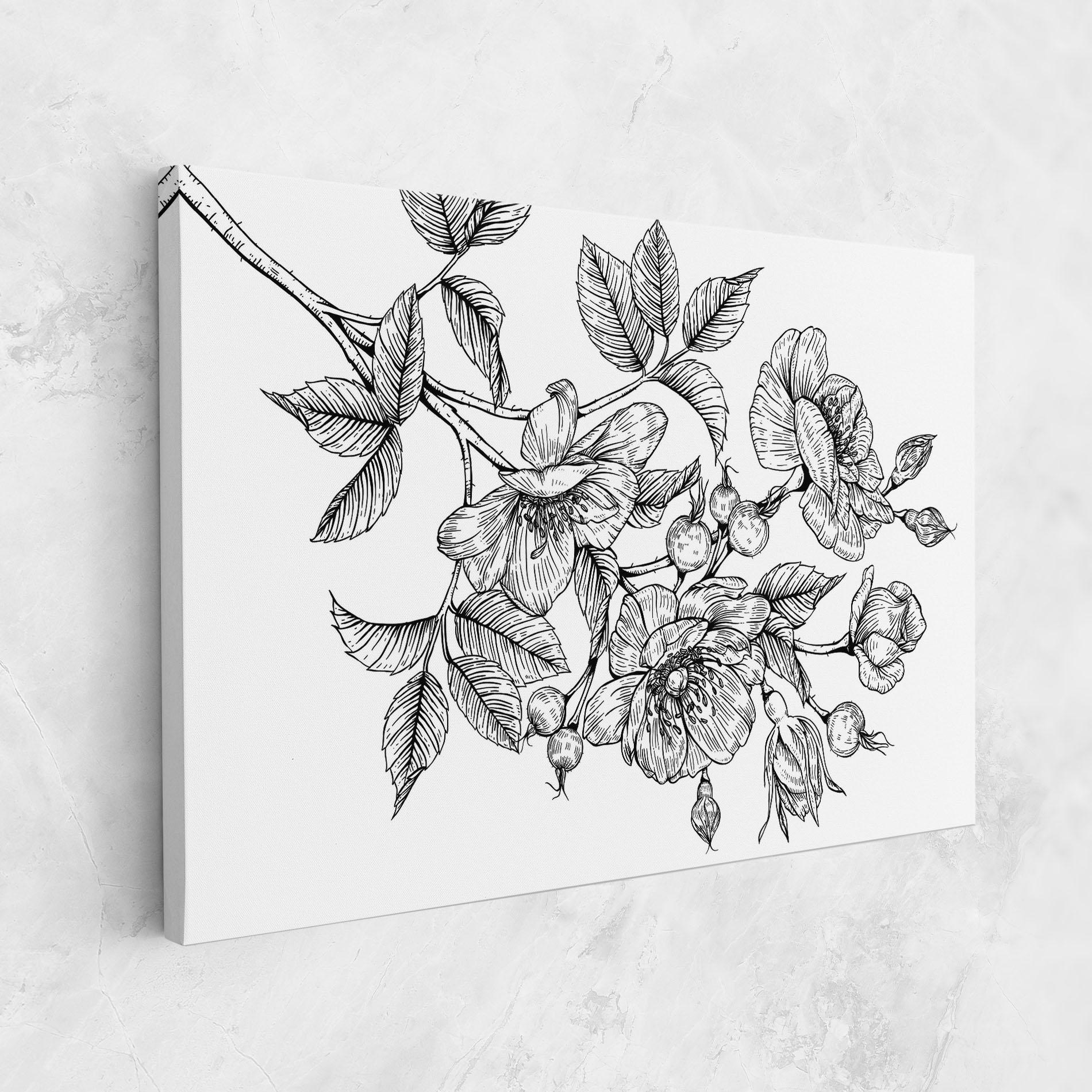 Tablou Canvas Rose Black Line mockup 1