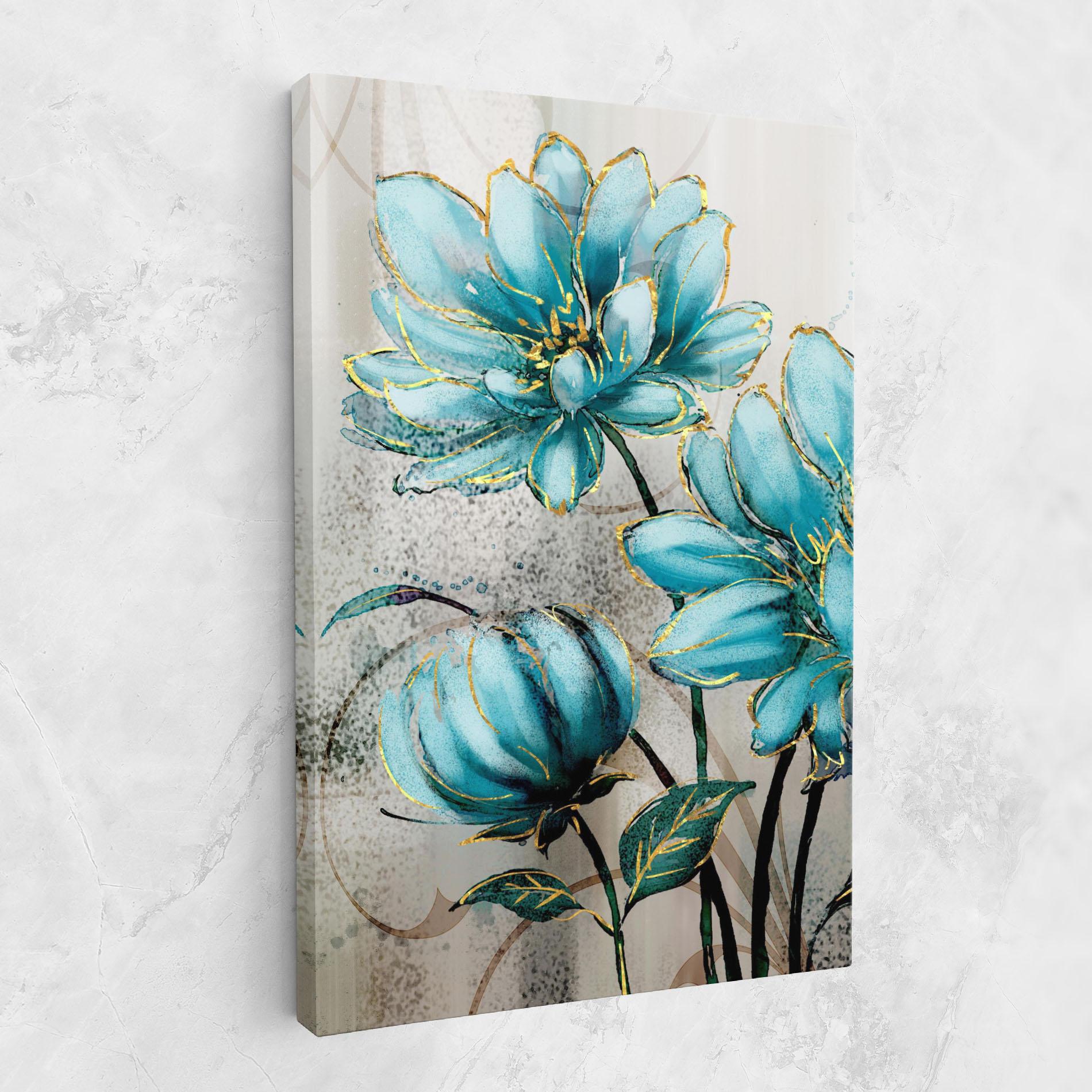 Tablou Canvas Bujori Albastri mockup 1