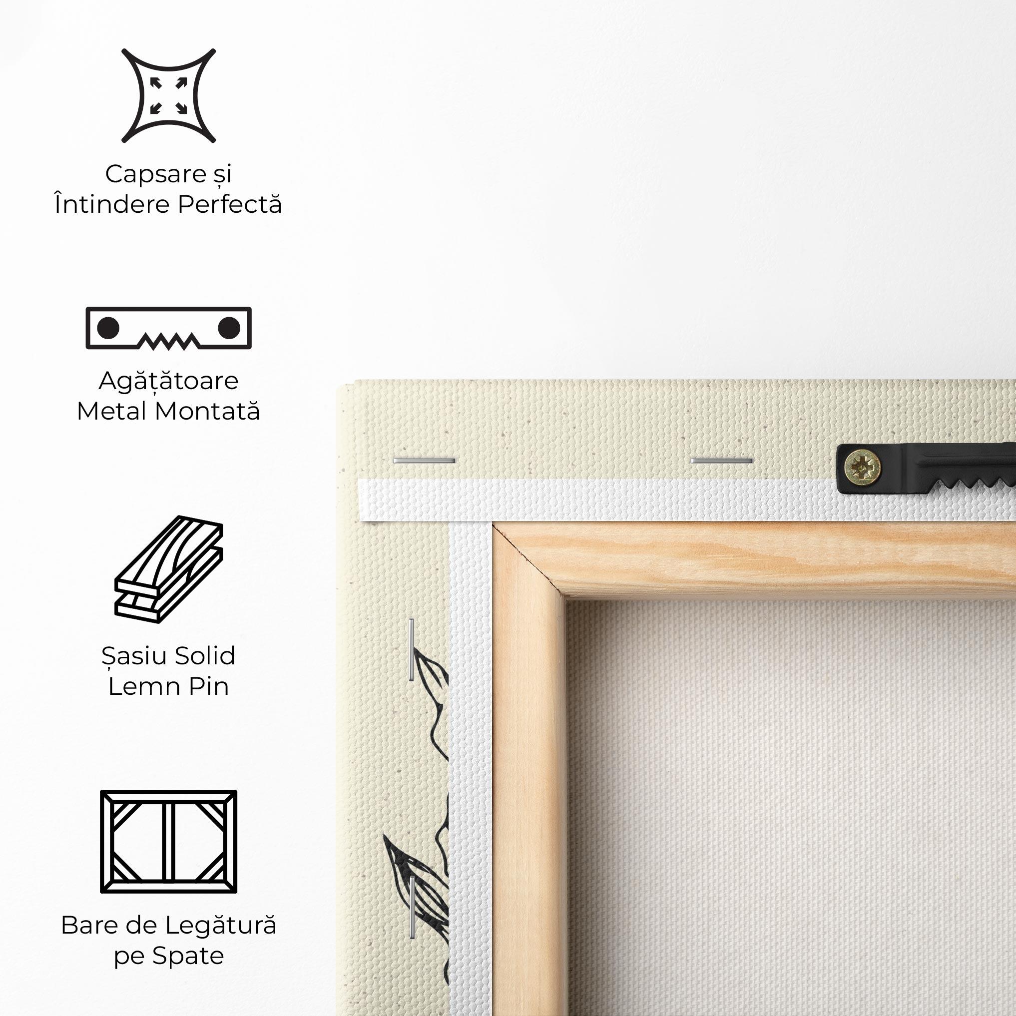 Tablou Canvas Black Line Cream mockup 5