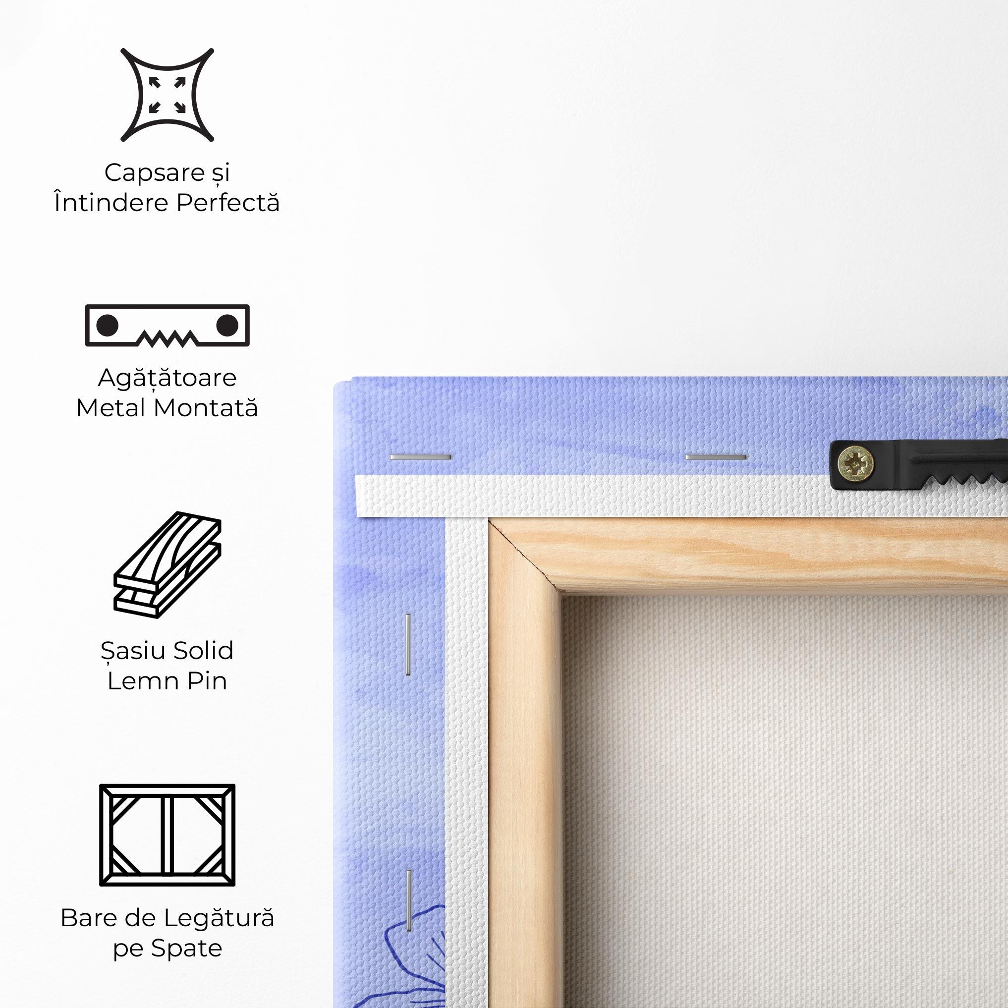 Tablou Canvas Blue Line Plant mockup 5