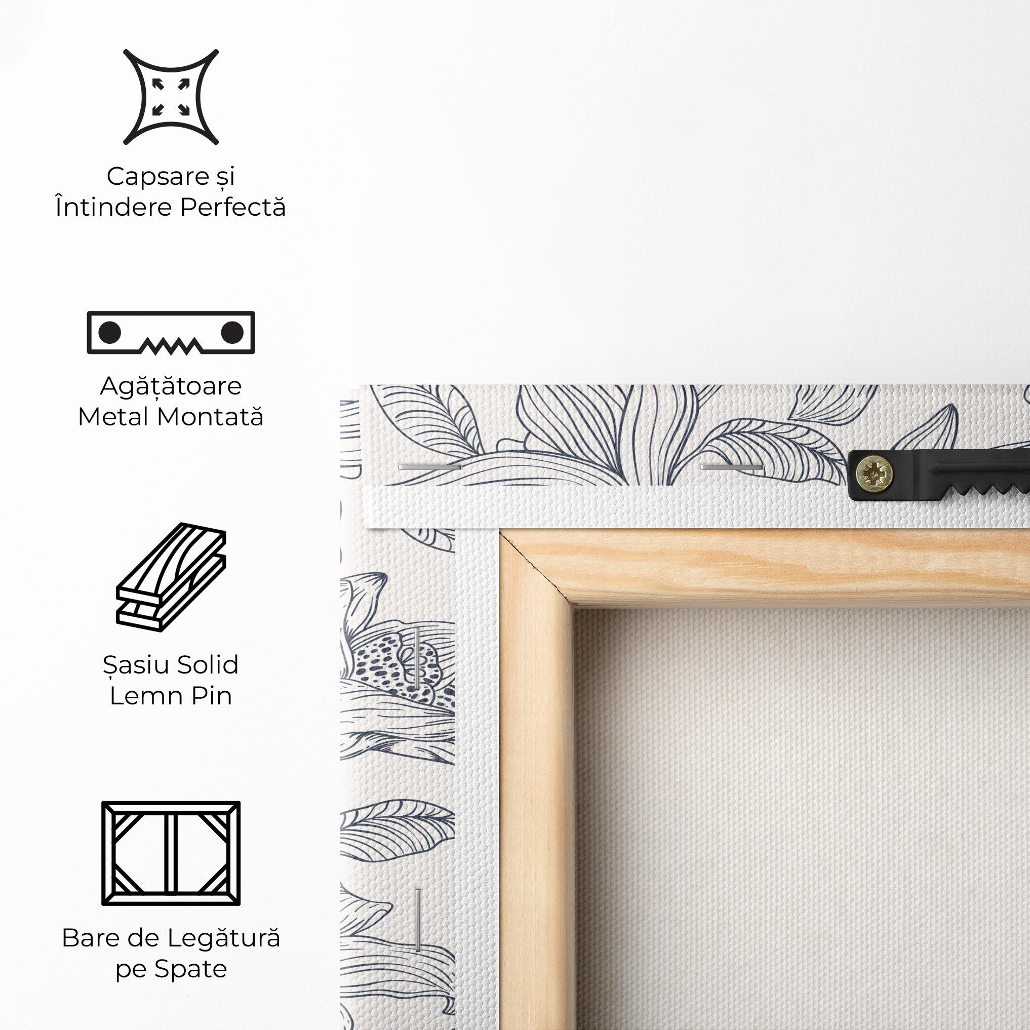 Tablou Canvas Blue Patern Flower mockup 5