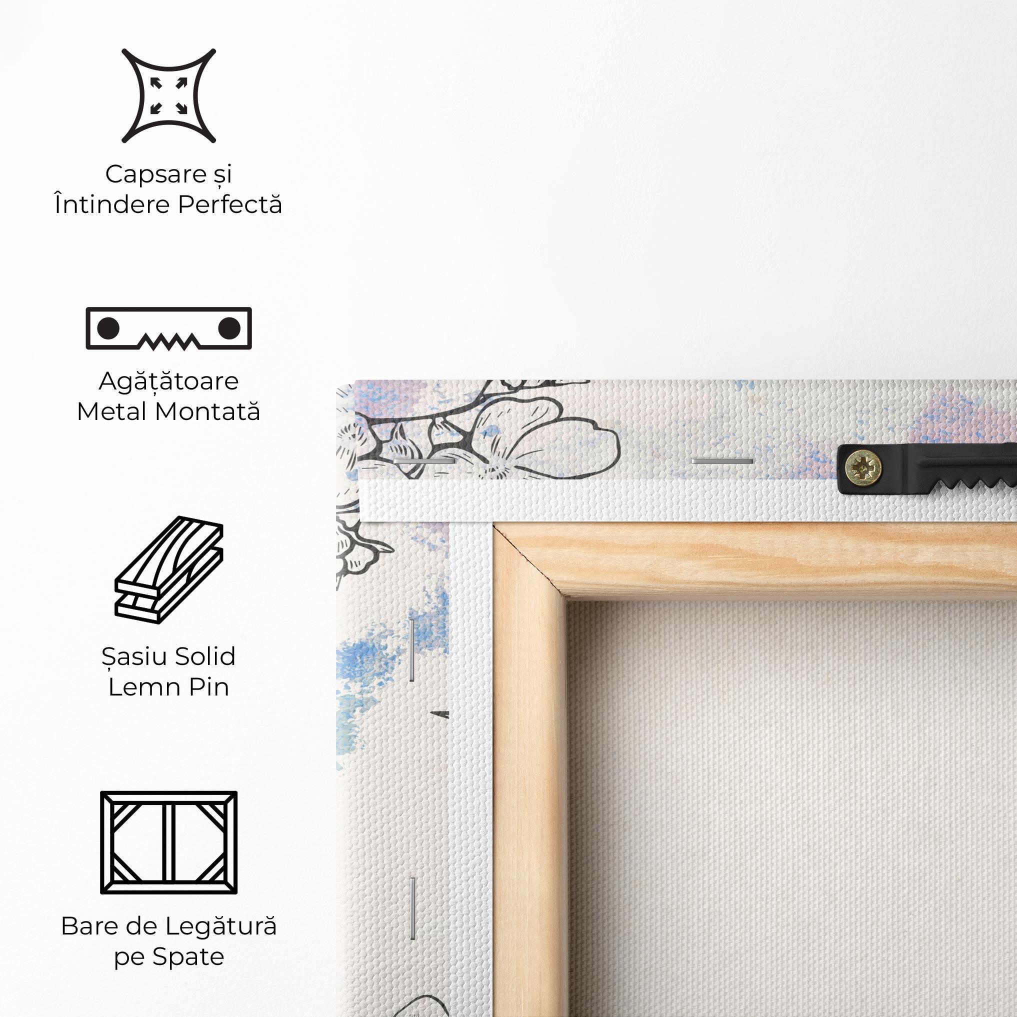 Tablou Canvas Blue Watercolor Flower mockup 5