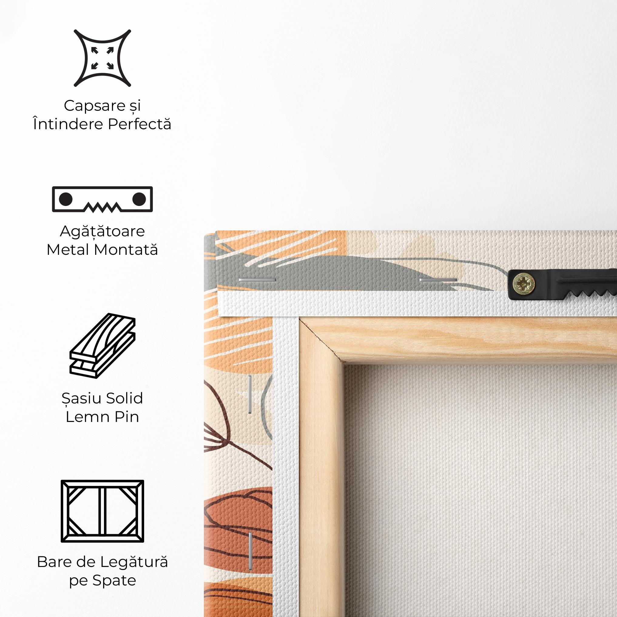 Tablou Canvas Brown Line Plants mockup 5