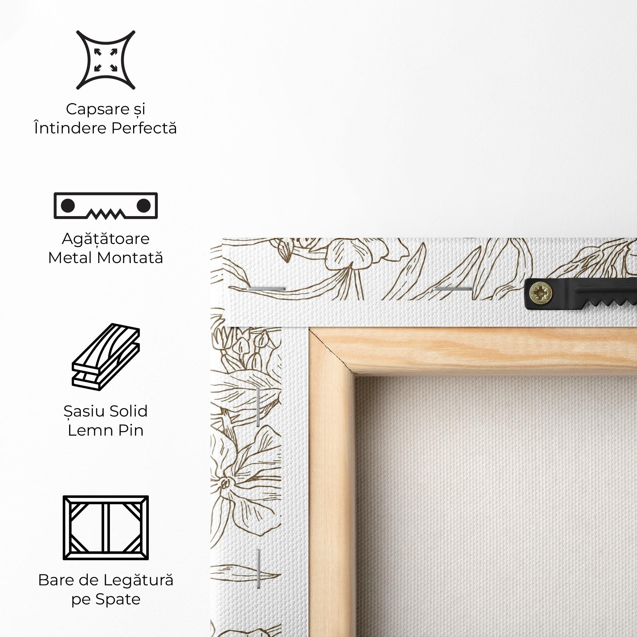 Tablou Canvas Flower Brown Line mockup 5