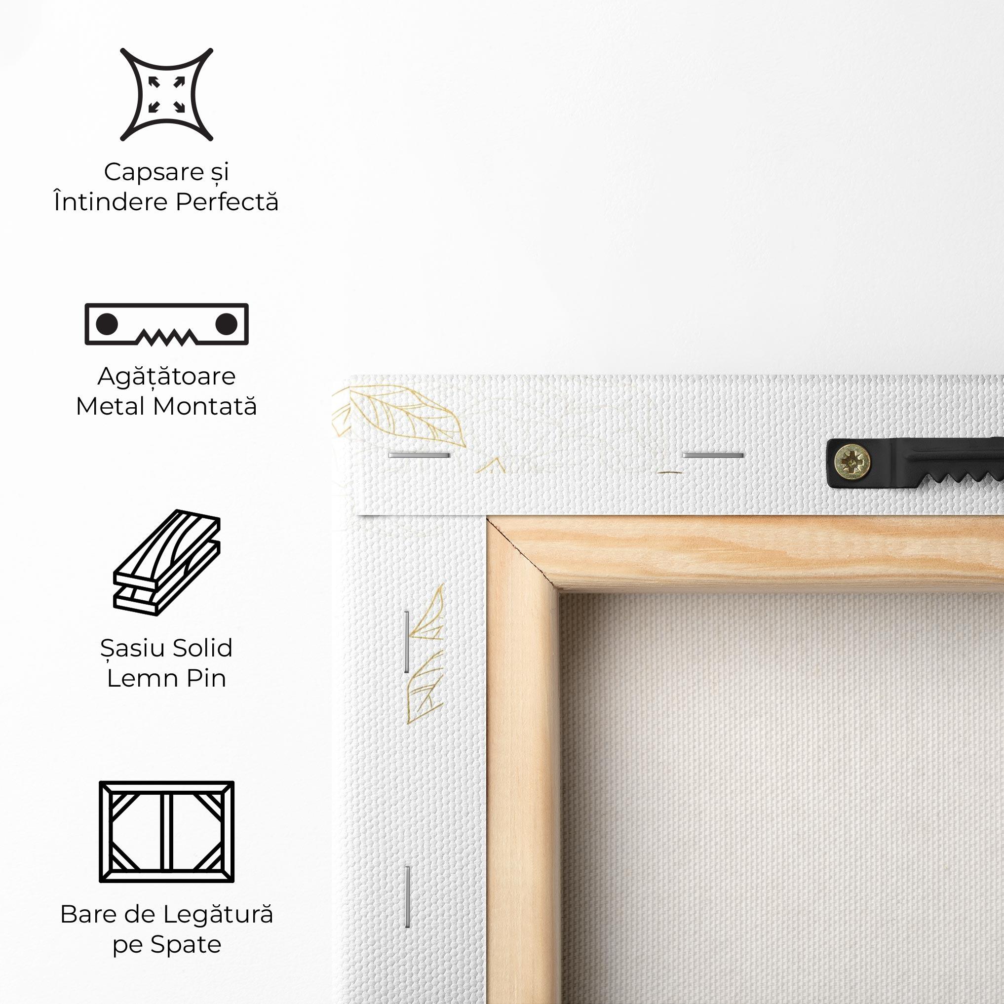 Tablou Canvas Flower Gold Line mockup 5