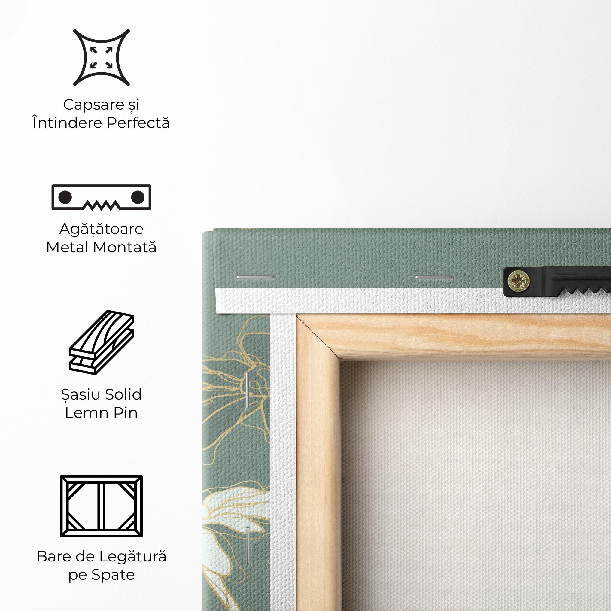 Tablou Canvas Gold Green Line mockup 5