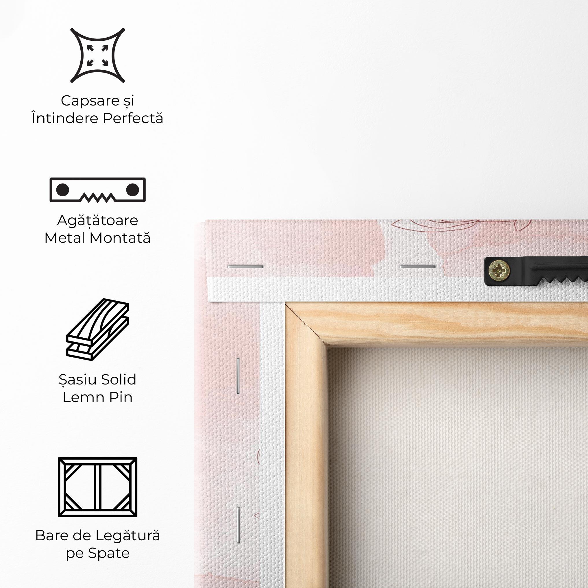 Tablou Canvas Pink Flower Line mockup 5