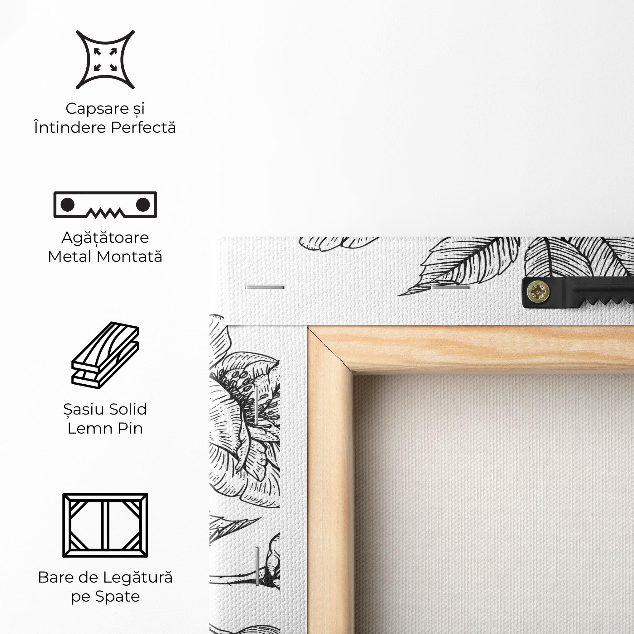 Tablou Canvas Rose Black Line mockup 5