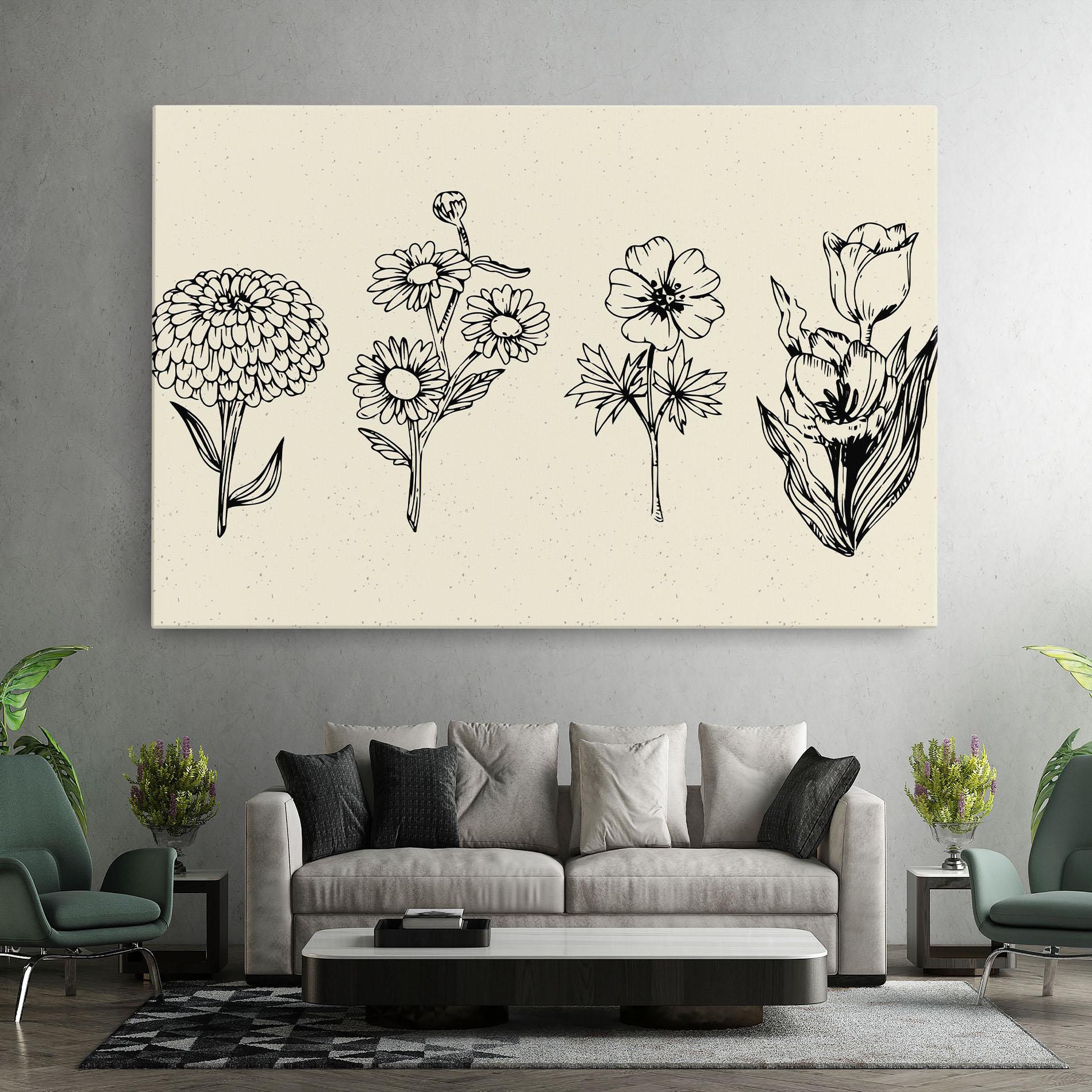 Tablou Canvas Black Line Cream mockup 7