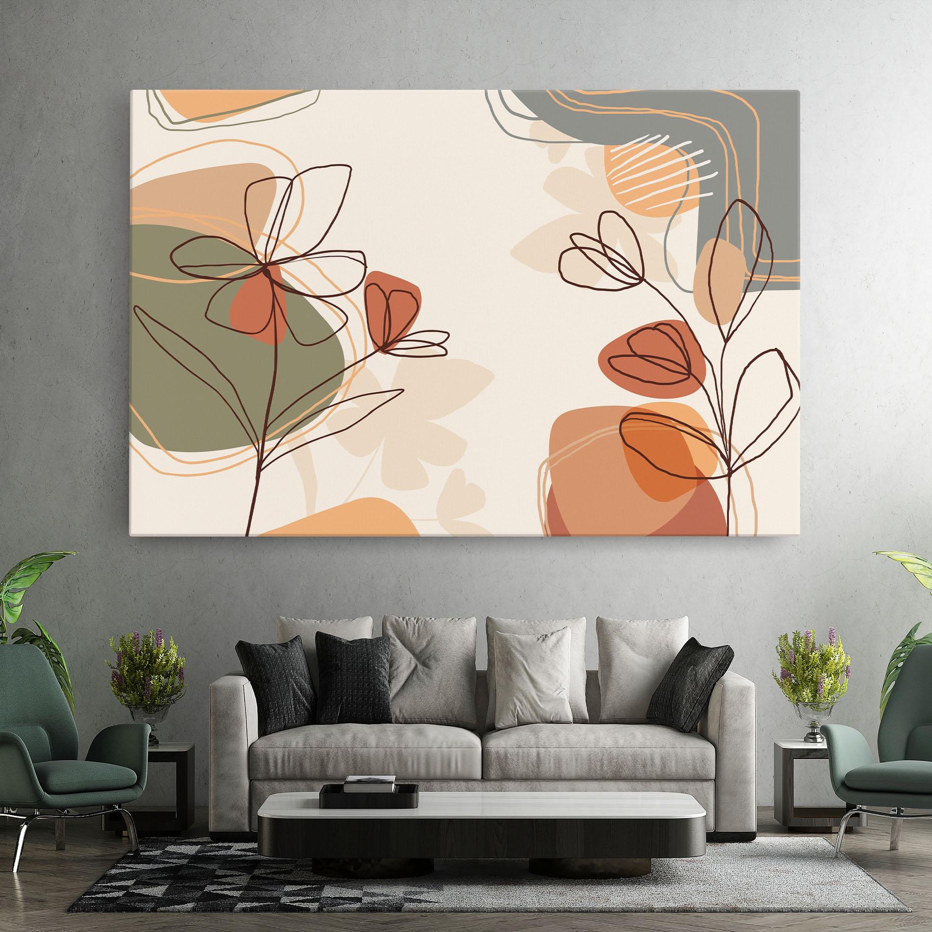 Tablou Canvas Brown Line Plants mockup 7