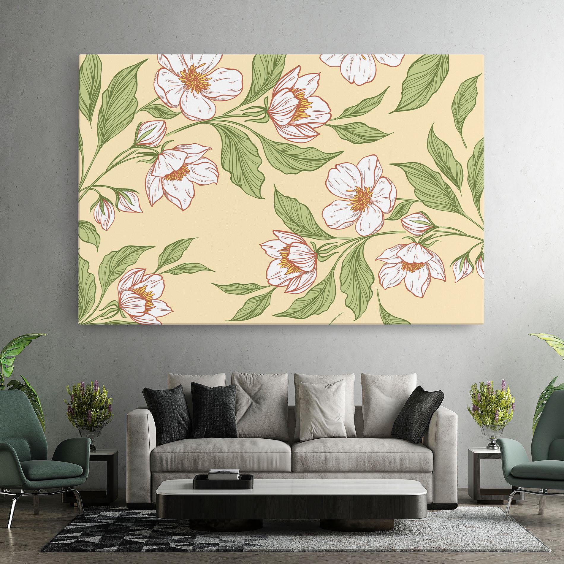 Tablou Canvas Cream Flower White mockup 7